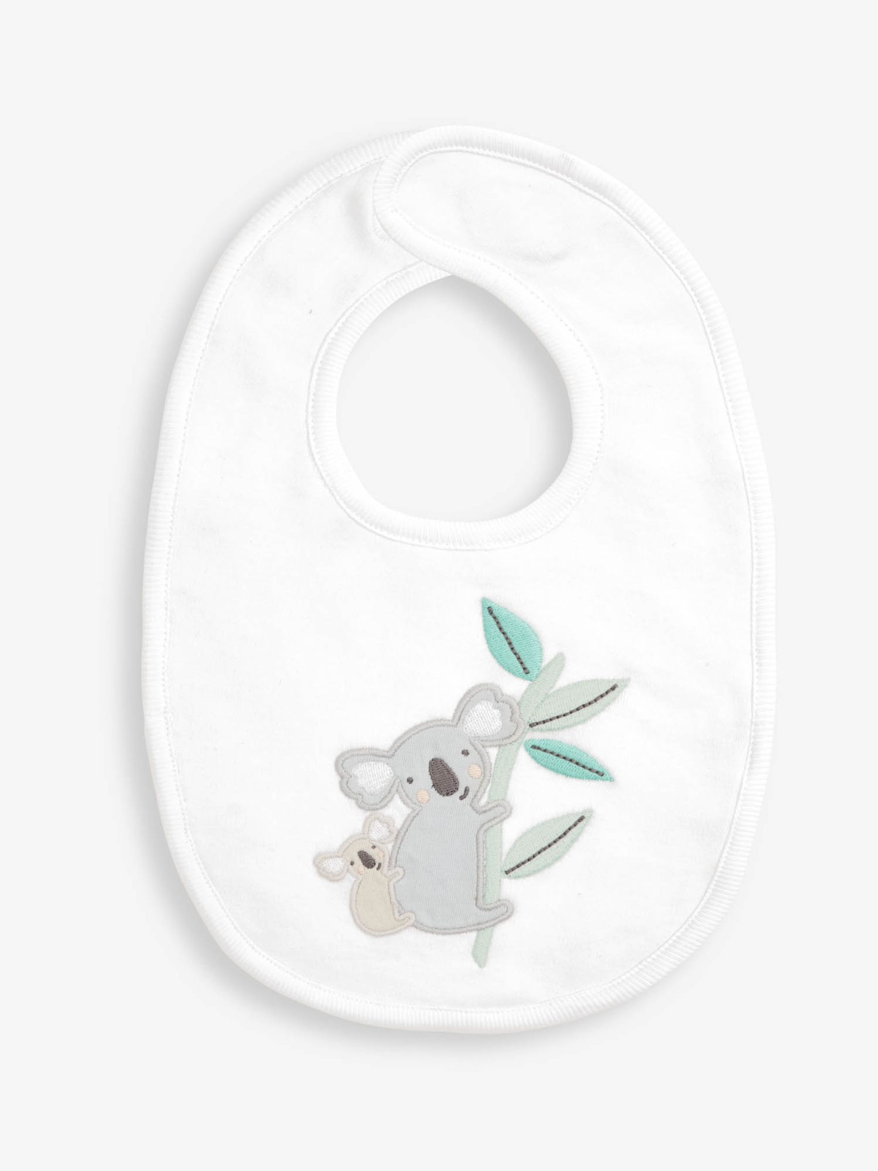 Koala Appliqué Bib in White - Image 2 of 2