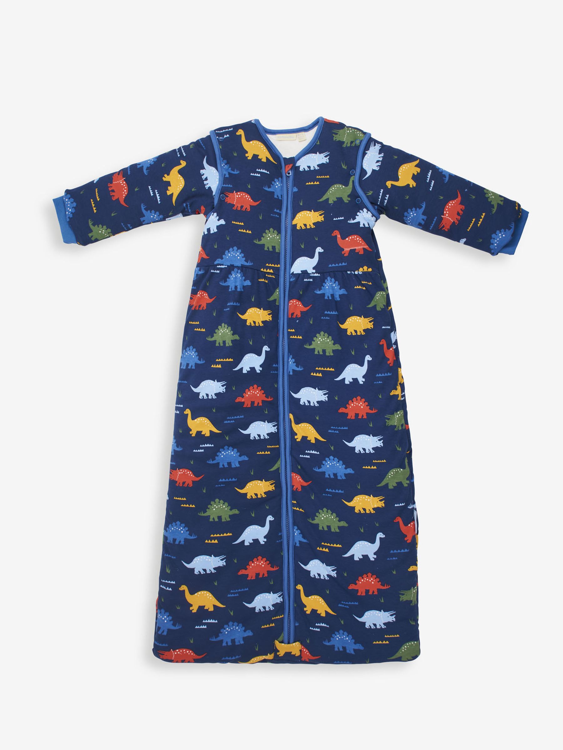 Dino Print 3.5 Tog Toddler Sleeping Bag in Blue - Image 1 of 5