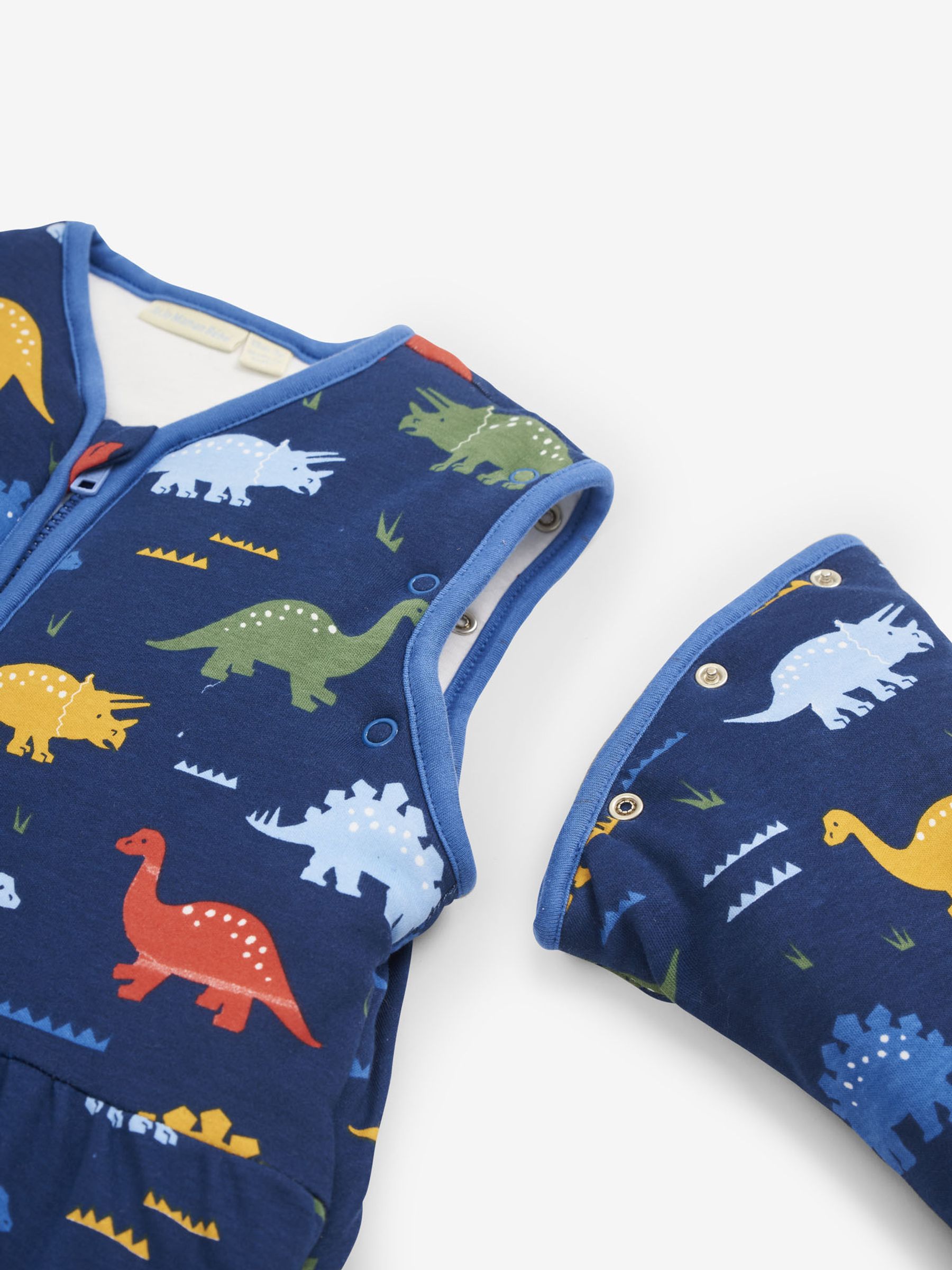 Dino Print 3.5 Tog Toddler Sleeping Bag in Blue - Image 5 of 5