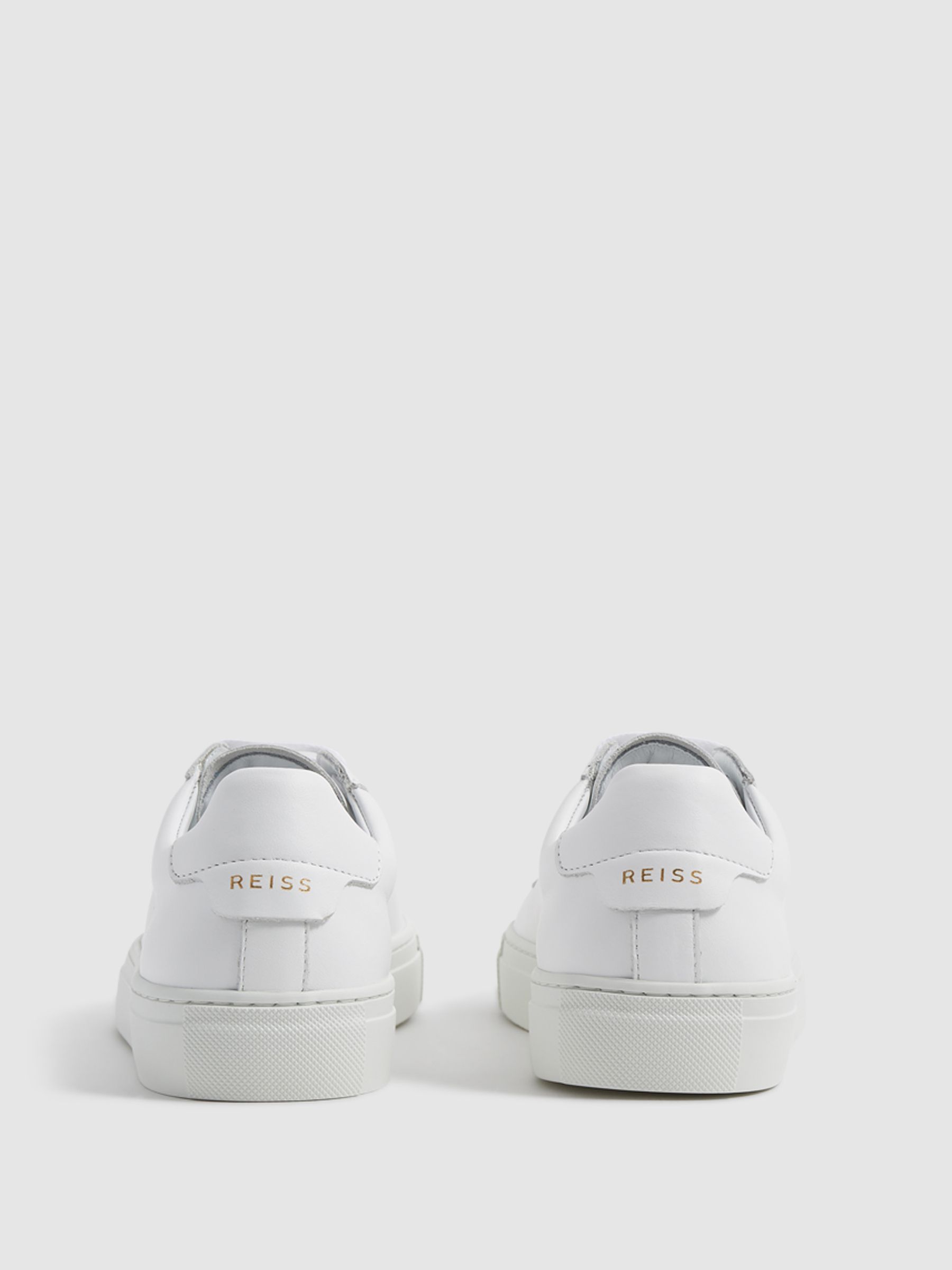 Lace Up Leather Trainers in White - Image 6 of 6