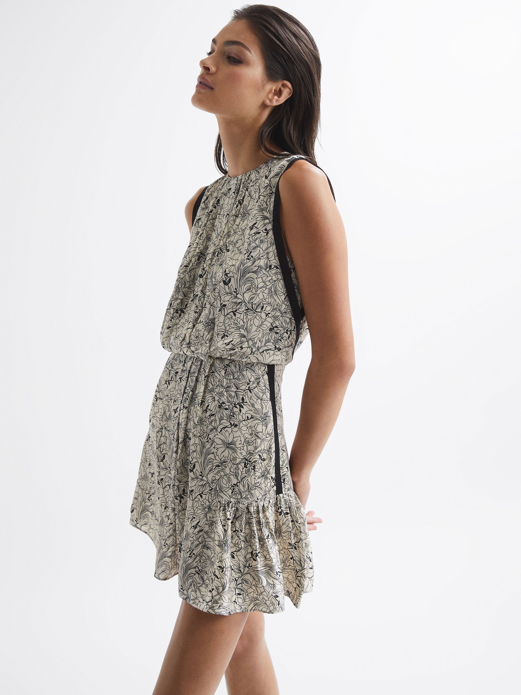 Floral Flippy Dress in Cream - Image 1 of 7