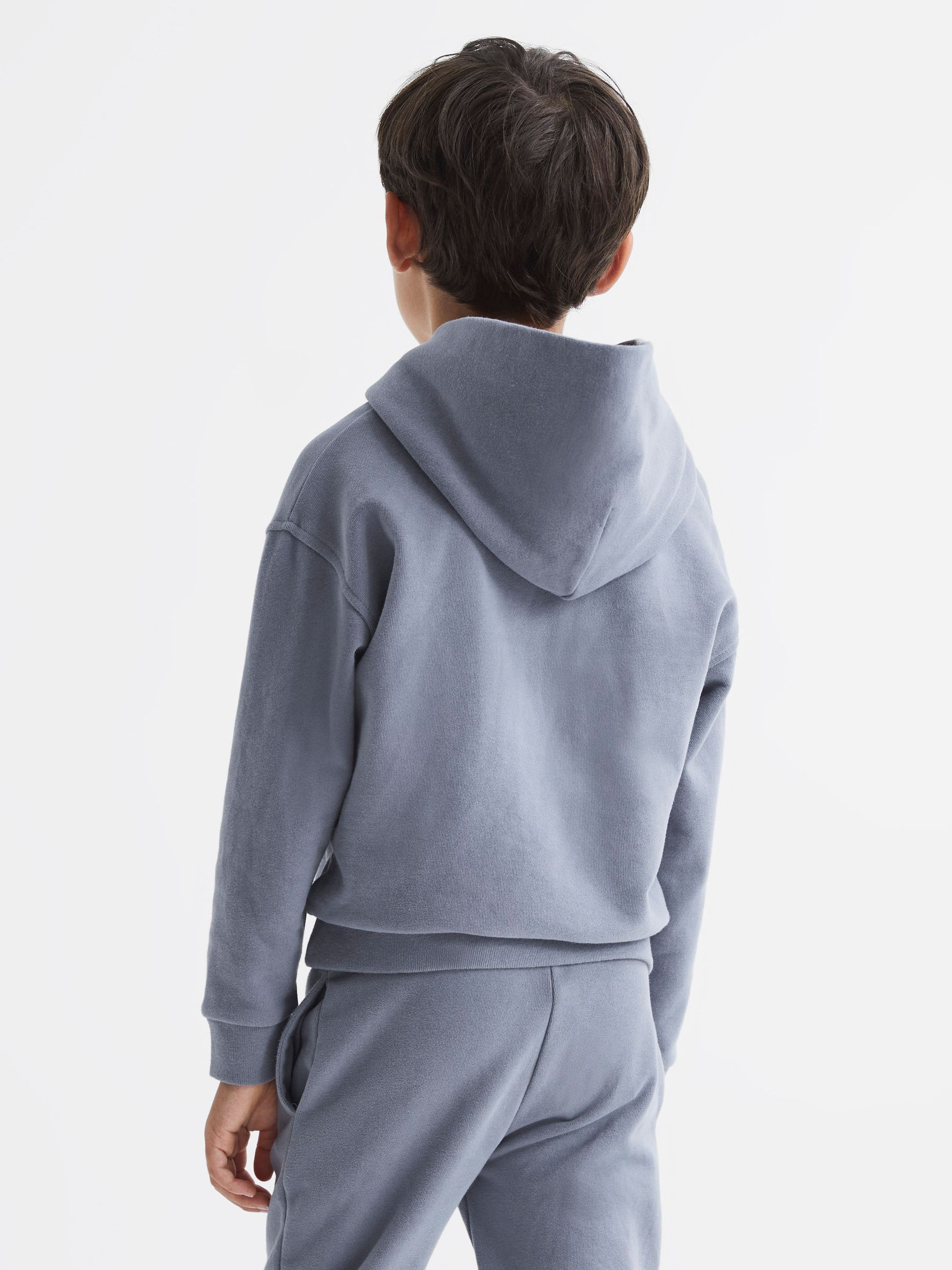 Oversized Cotton Jersey Hoodie in Ashley Blue - Image 4 of 5