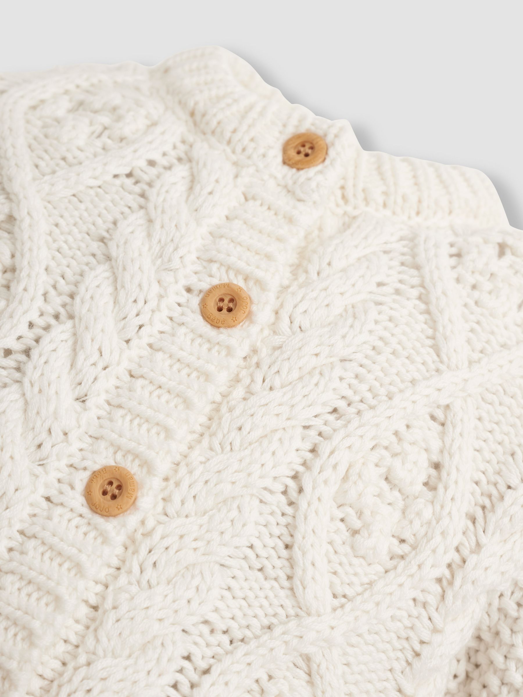 Cream Cosy Cable Cardigan - Image 4 of 5