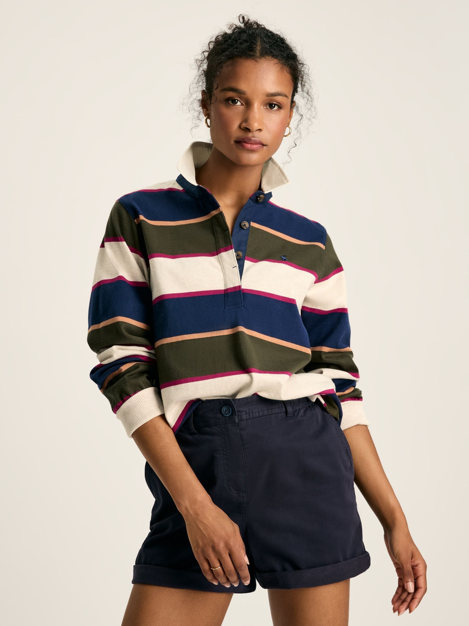 Sammie Green Striped Heavyweight Cotton Rugby Shirt - Image 1 of 6