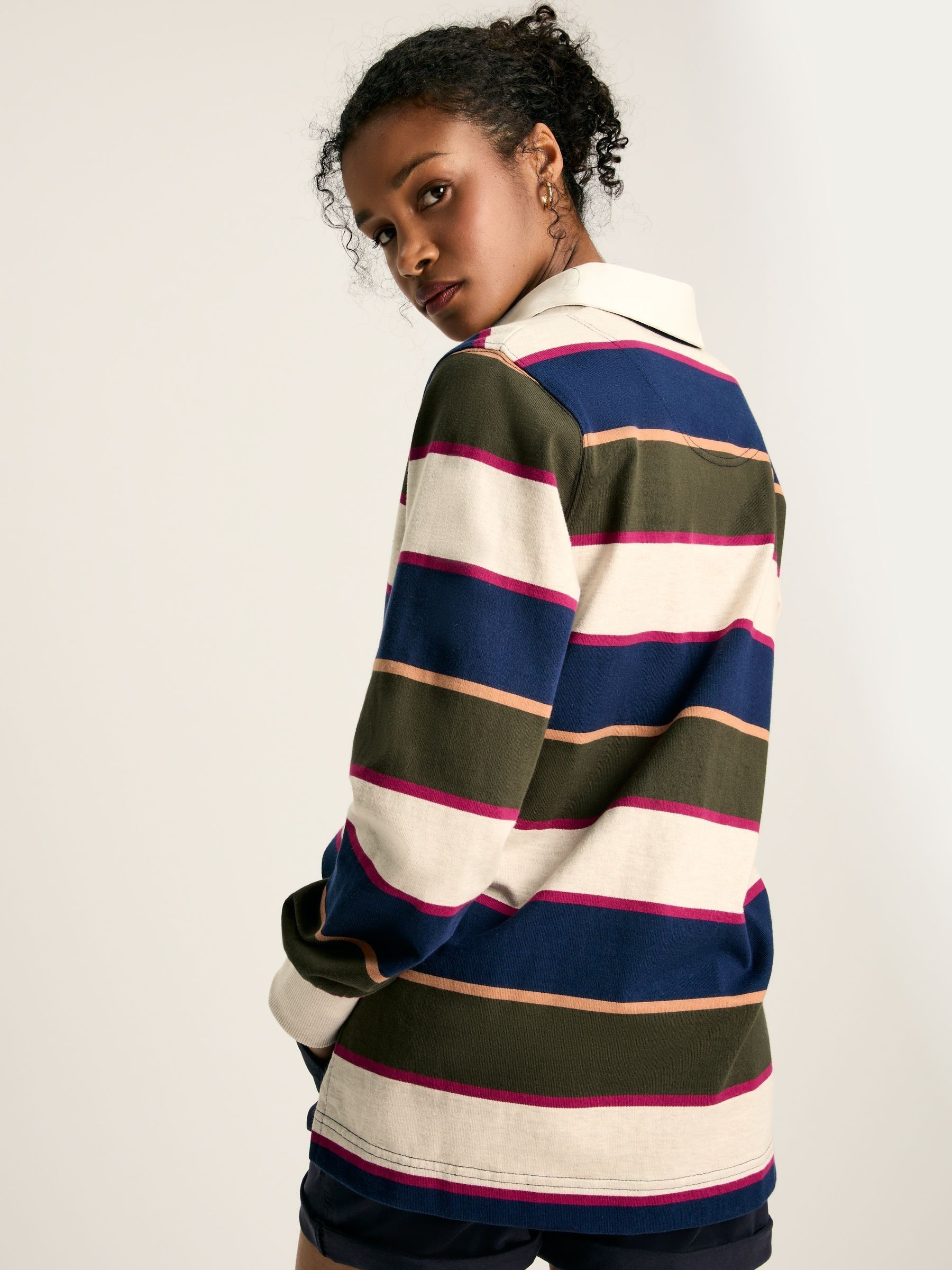Sammie Green Striped Heavyweight Cotton Rugby Shirt - Image 2 of 6