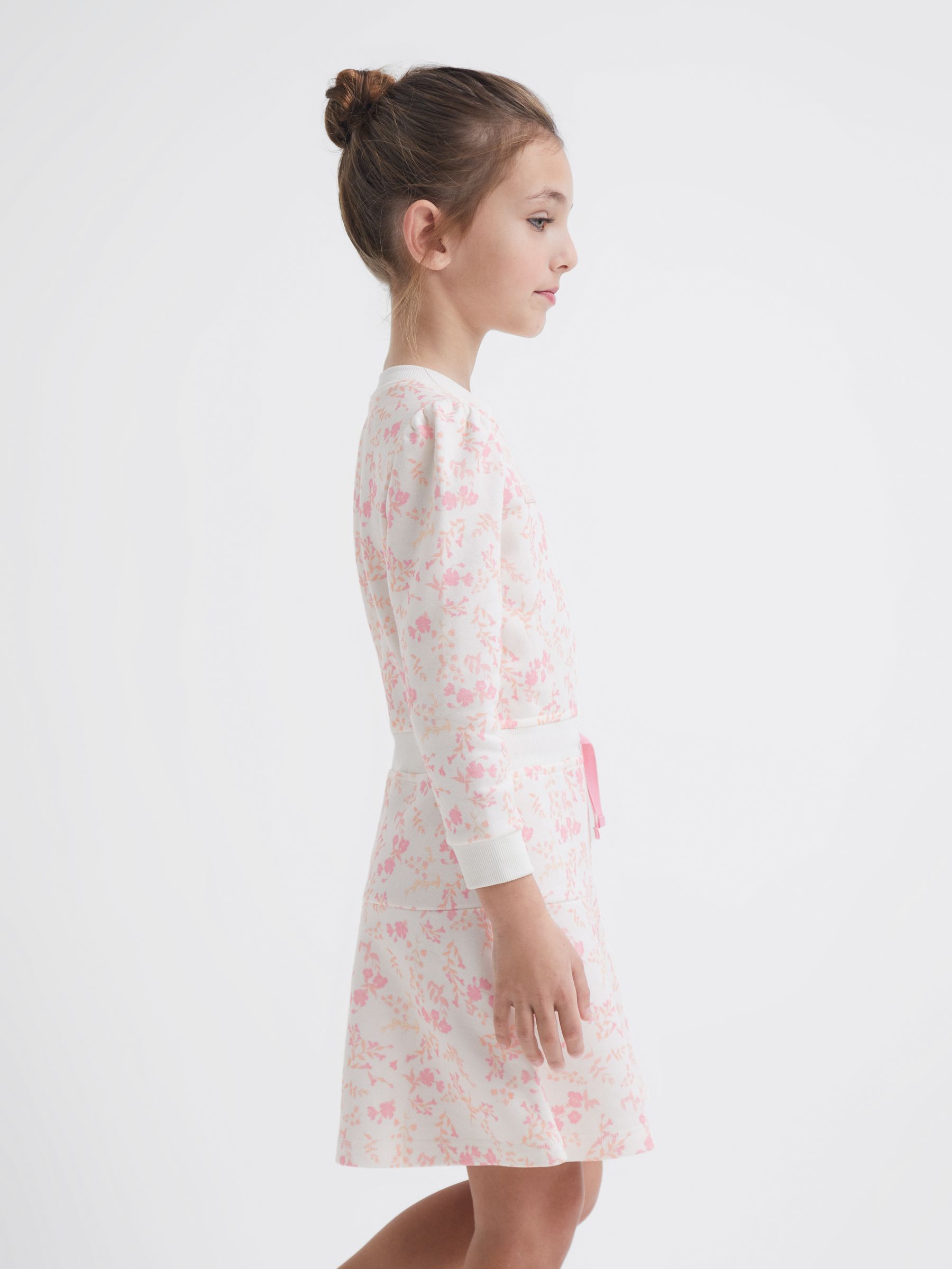 Junior Relaxed Jersey Dress in Pink Print - Image 6 of 7