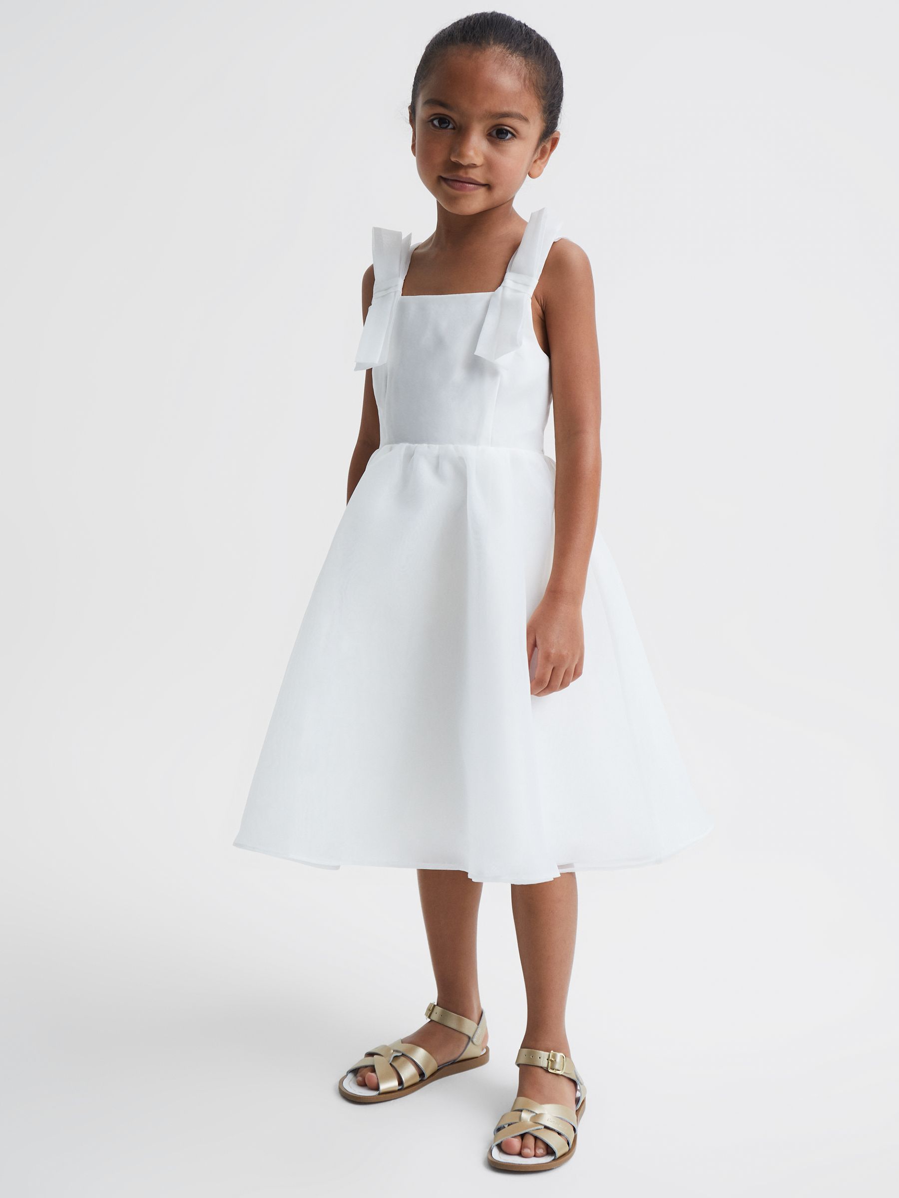 Tulle Strappy Occasion Dress in Ivory - Image 1 of 6
