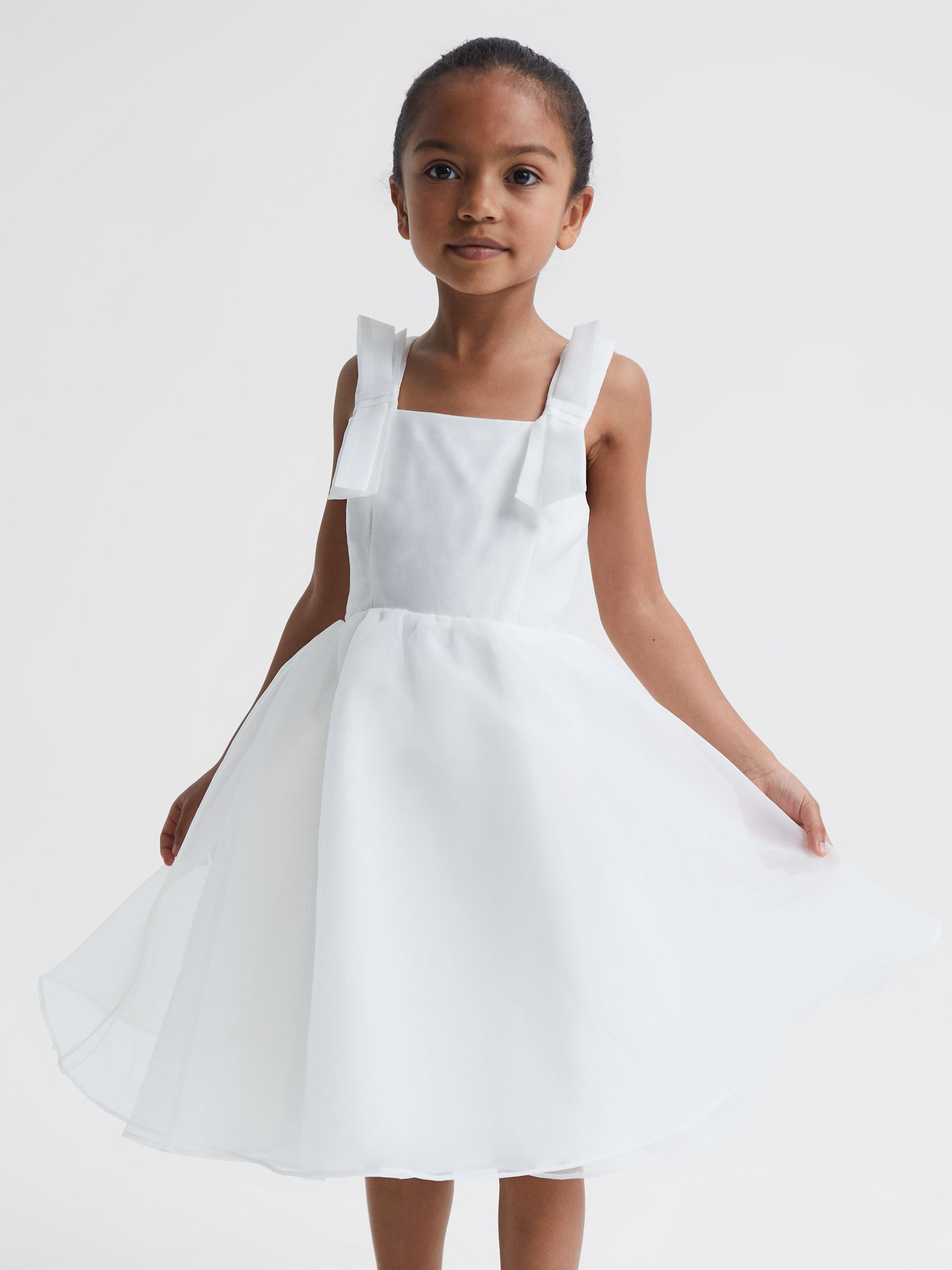 Tulle Strappy Occasion Dress in Ivory - Image 3 of 6