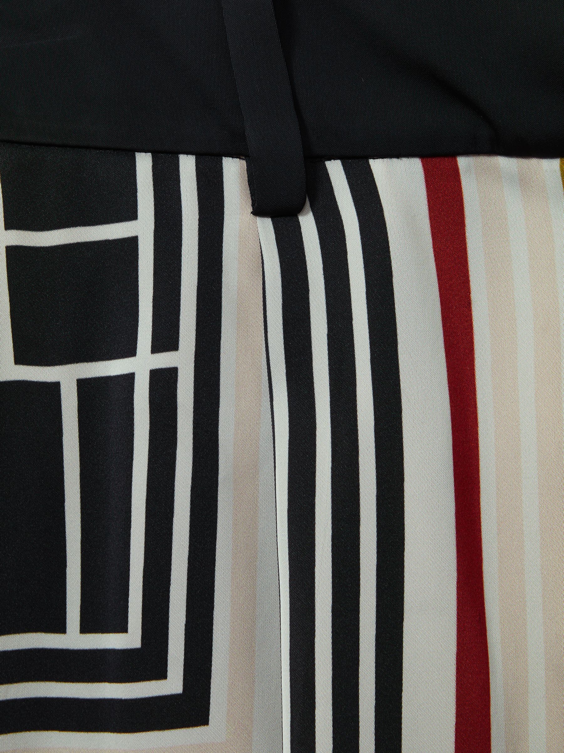 Lilly Navy Print Satin Striped Shorts - Image 6 of 6