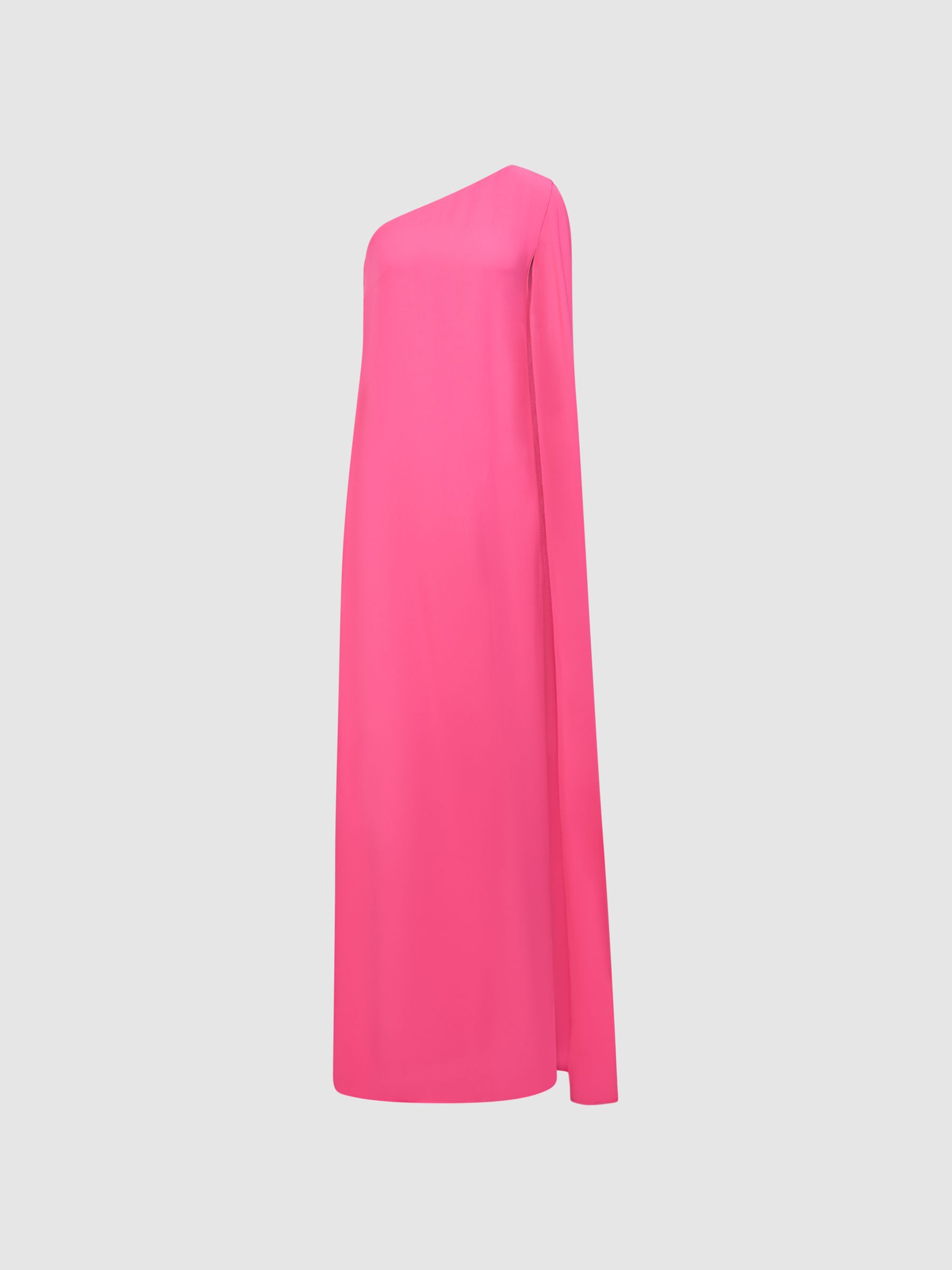Cape One Shoulder Maxi Dress in Pink - Image 2 of 6 Cape One Shoulder Maxi Dress in Pink - Image 2 of 6