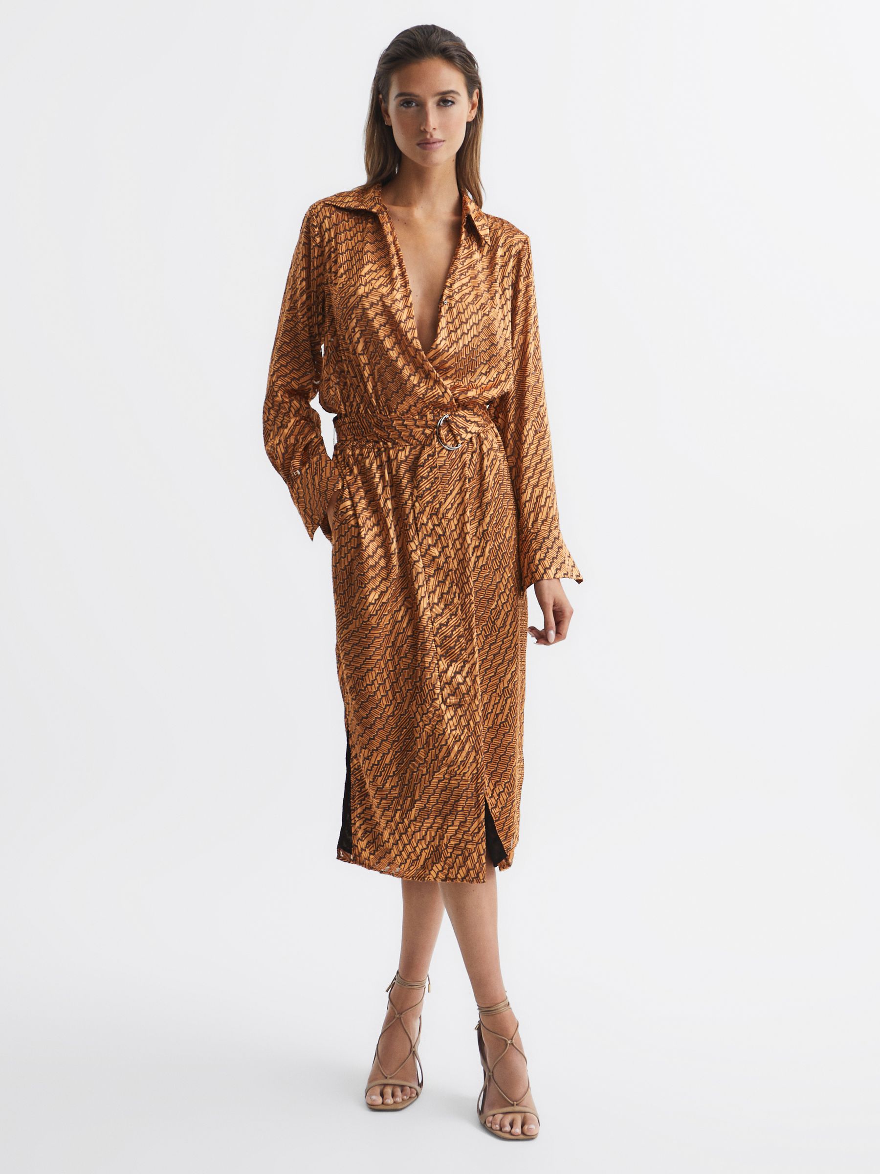 【海外限定】REISSスカート☆Champagne Neutral Seren Pleated M REISS Azalea Asymmetrical Pleated Skirt | Bloomingdale's