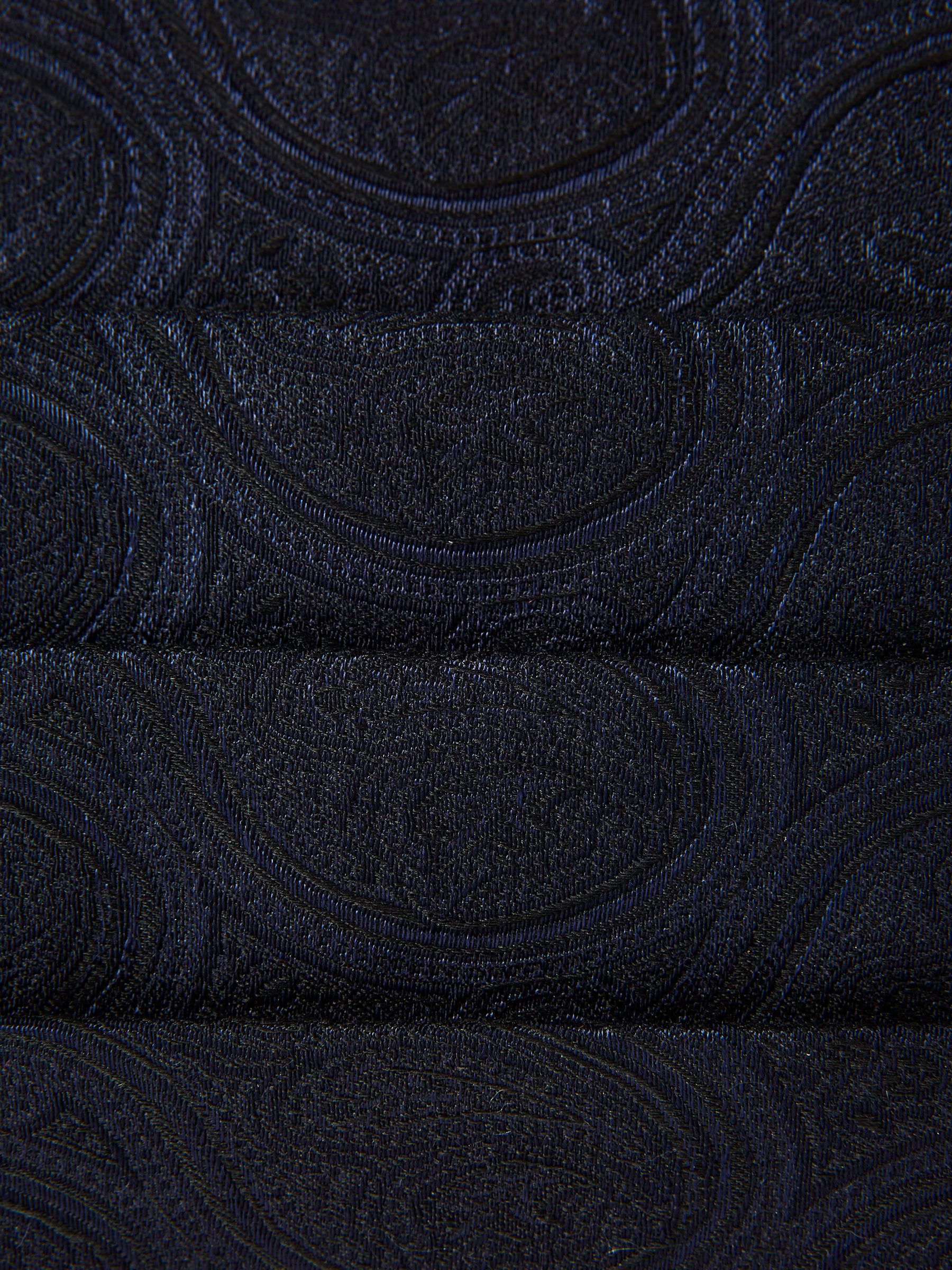 Wool Blend Patterned Cummerbund Tie in Navy - Image 4 of 4