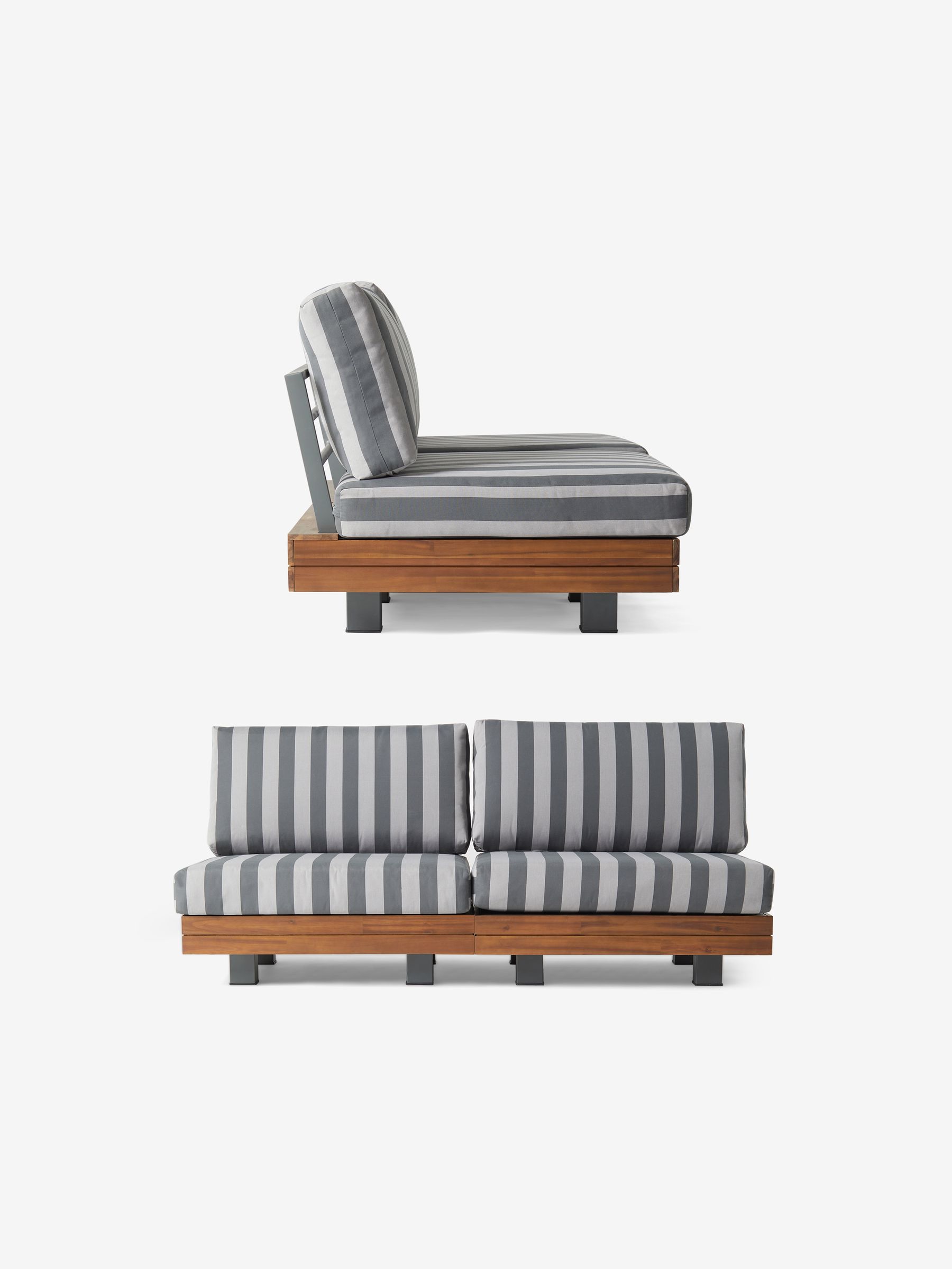 Avarna Garden 2 Seater Sofa in Grey Stripe - Image 4 of 4