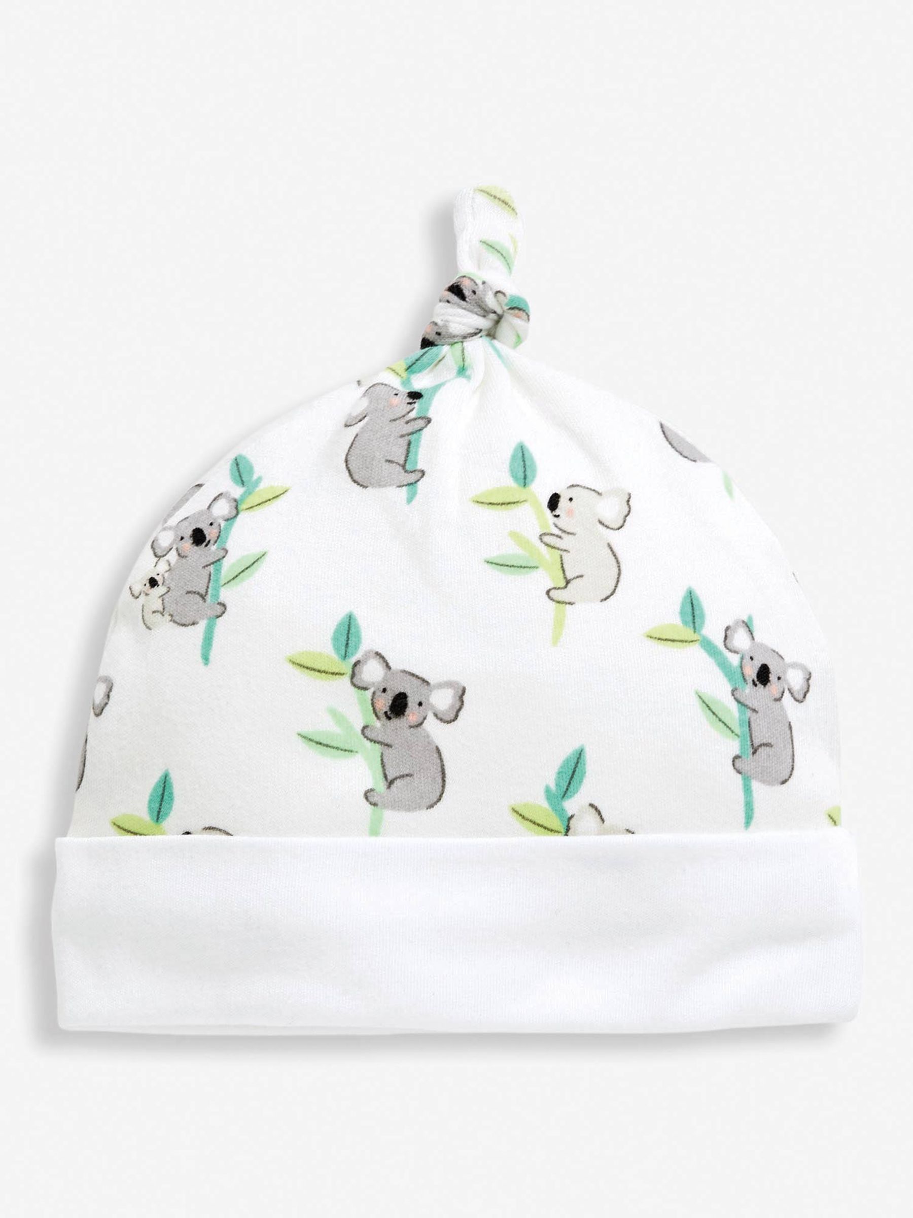 White Koala Print Cotton Baby Hat - Image 2 of 4
