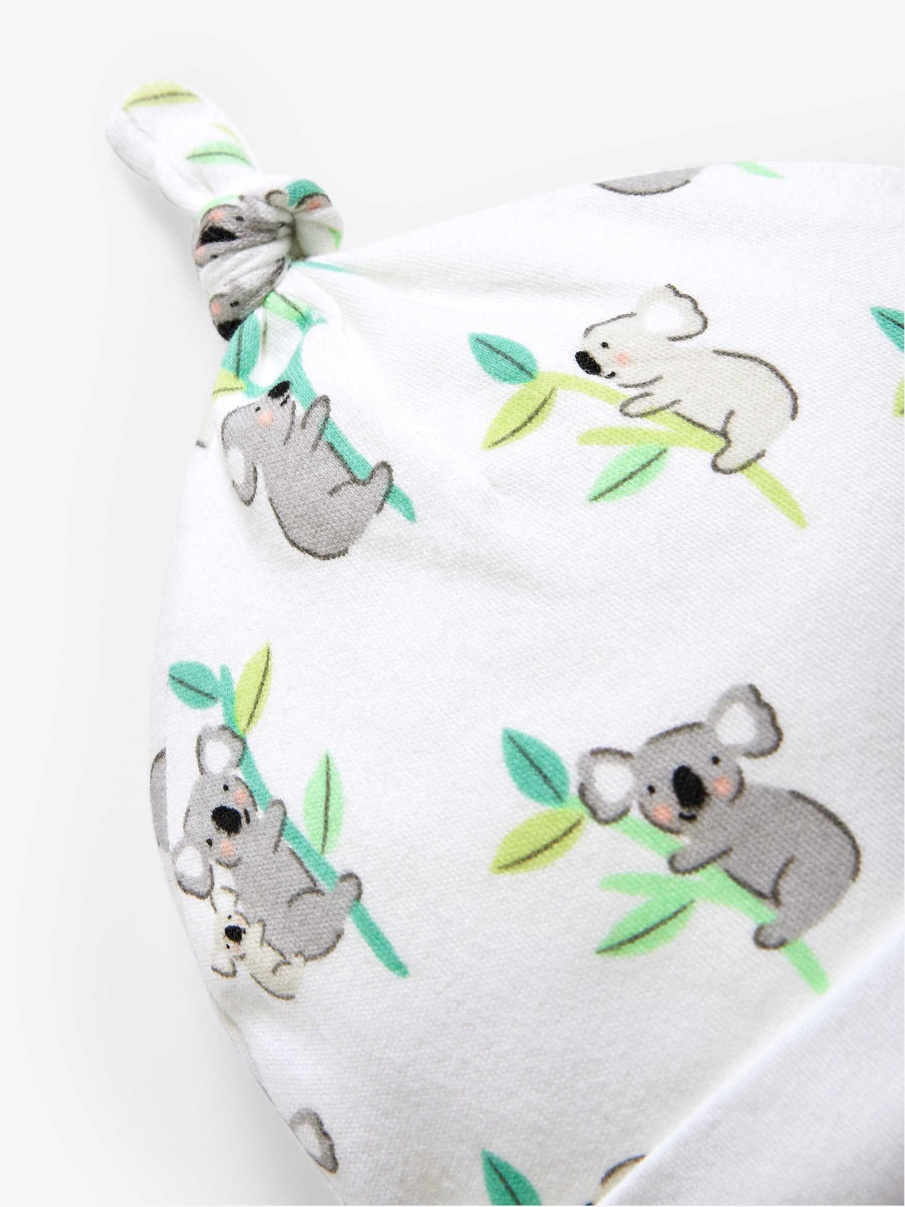 White Koala Print Cotton Baby Hat | JoJo Maman Bébé