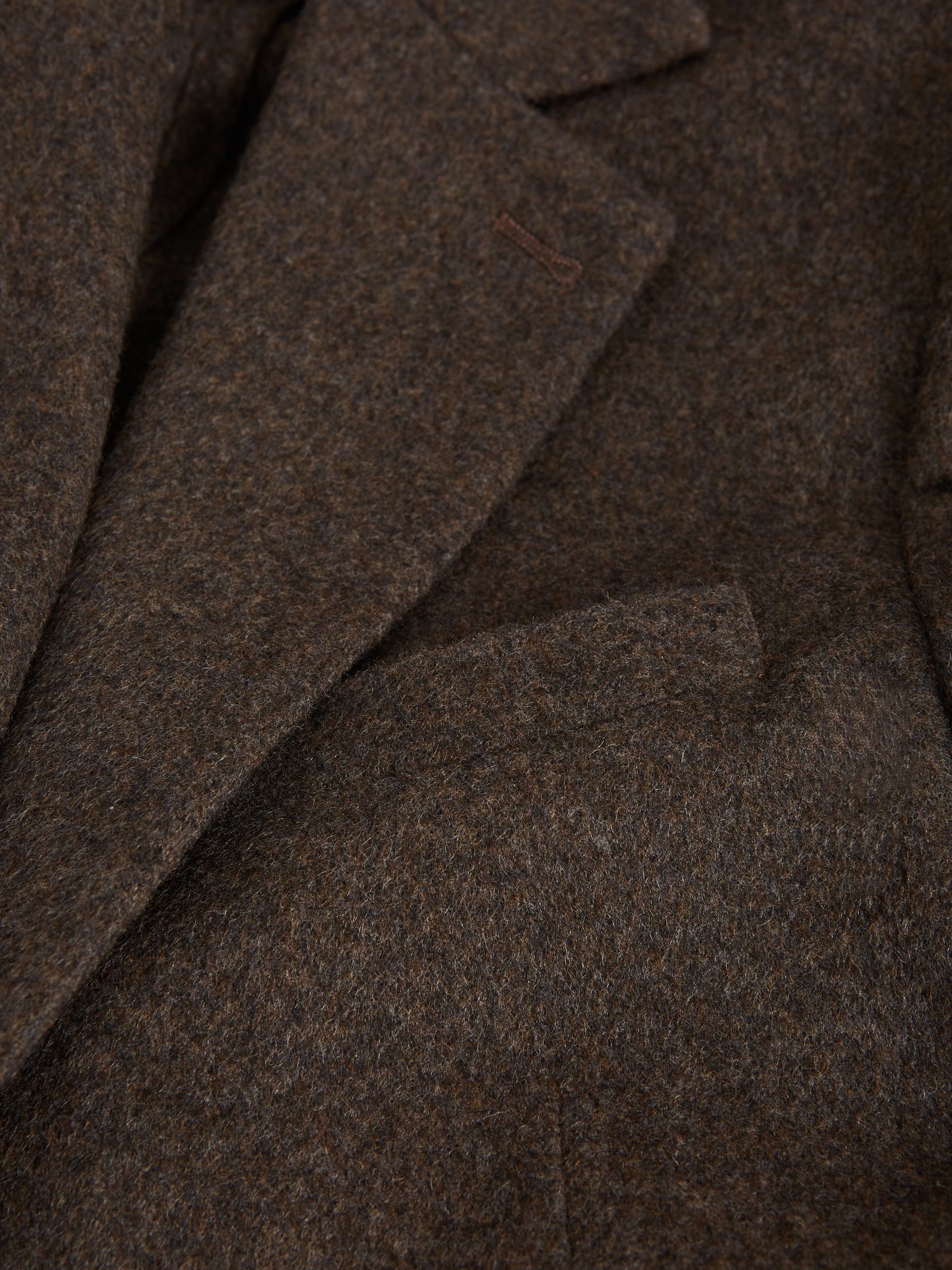 Single Breasted Slim Fit Flannel Blazer in Mouse Melange - Image 7 of 8