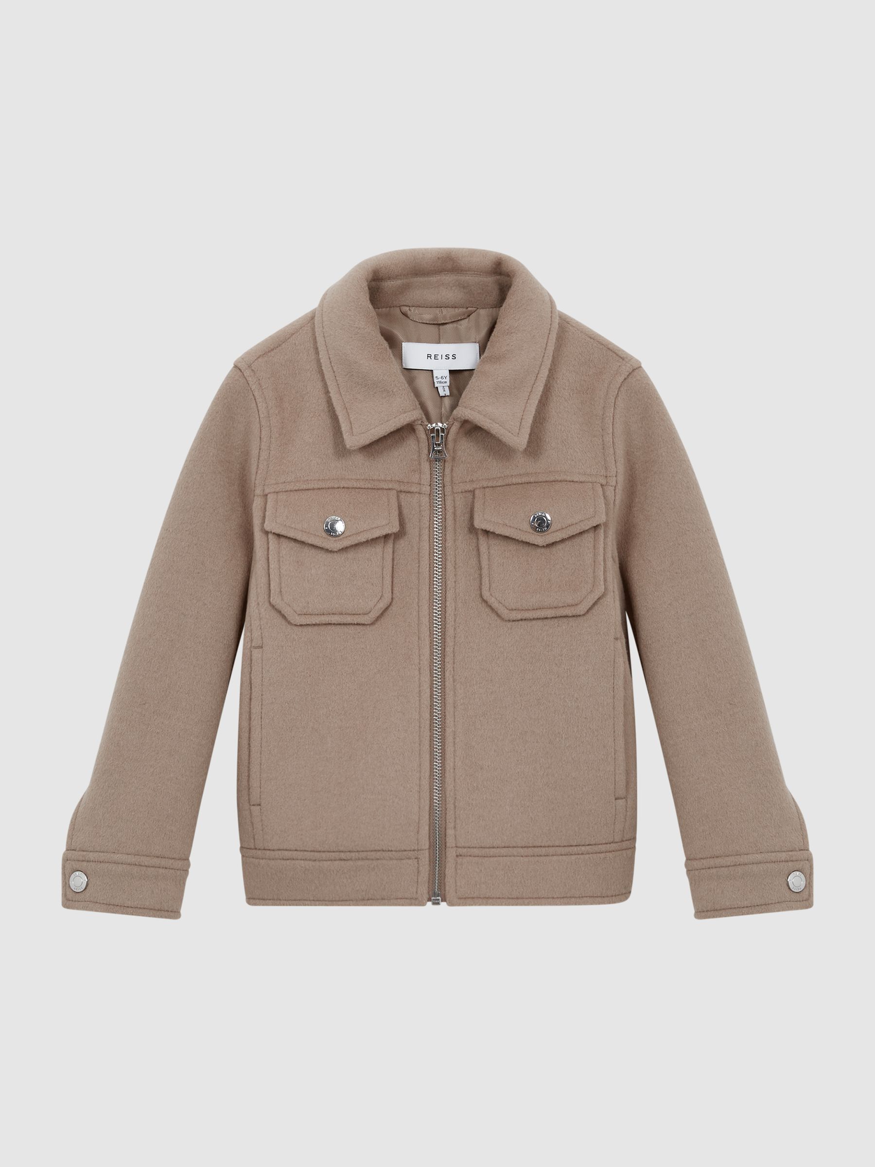 Senior Wool Trucker Jacket in Camel - Image 2 of 7