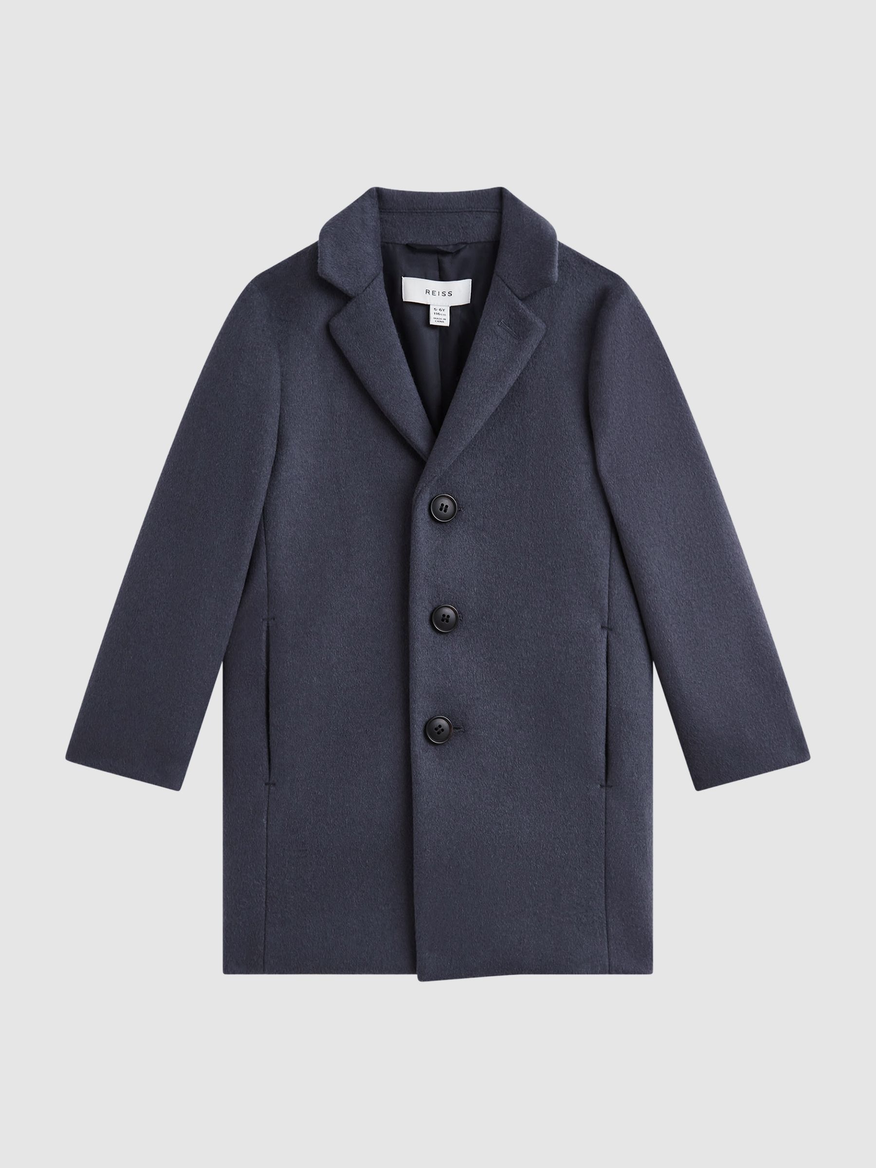 9-14 yrs Single Breasted Epsom Overcoat in Airforce Blue - Image 2 of 6 9-14 yrs Single Breasted Epsom Overcoat in Airforce Blue - Image 2 of 6