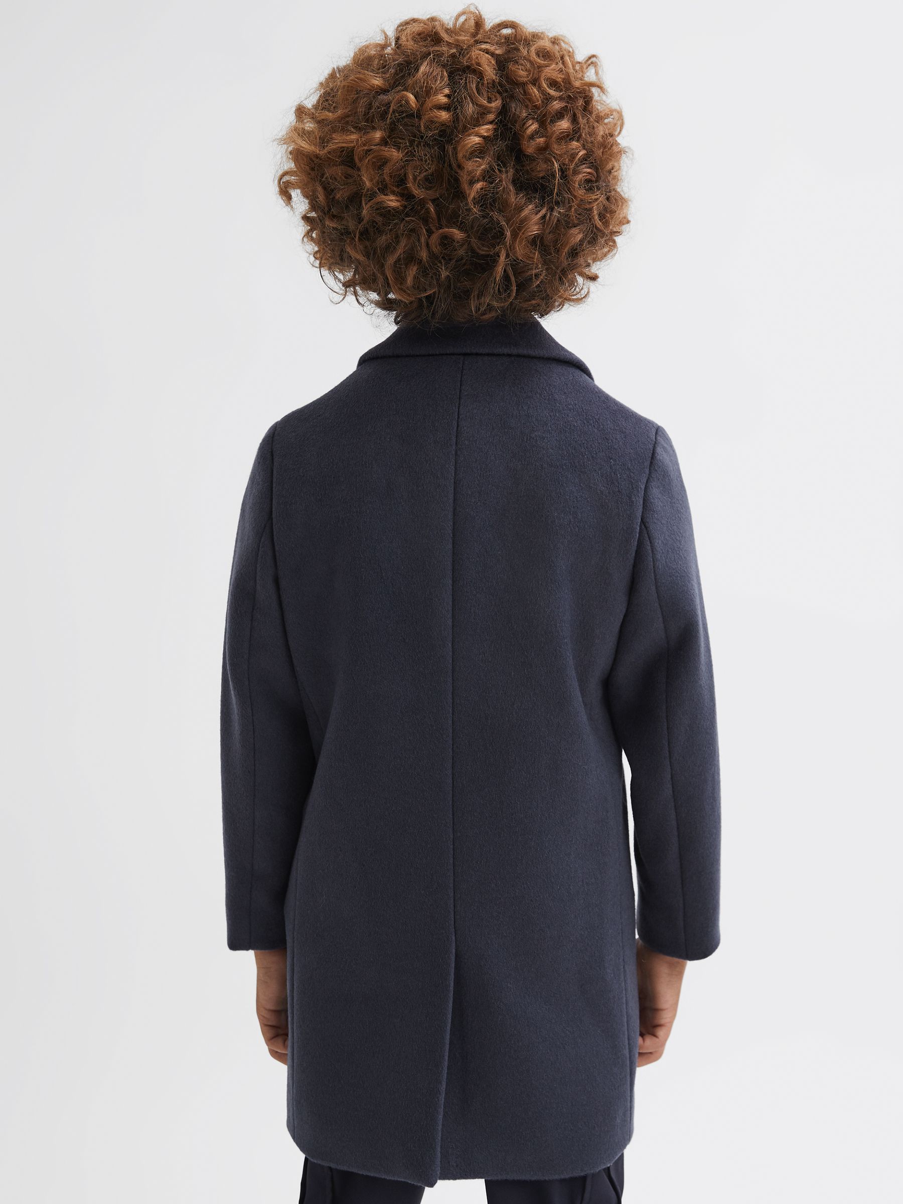 9-14 yrs Single Breasted Epsom Overcoat in Airforce Blue - Image 5 of 6