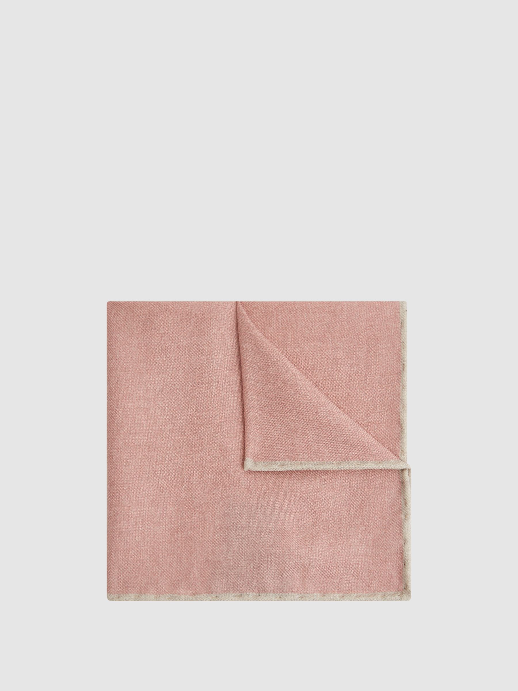 Wool-Silk Blend Pocket Square in Rose Melange - Image 1 of 5