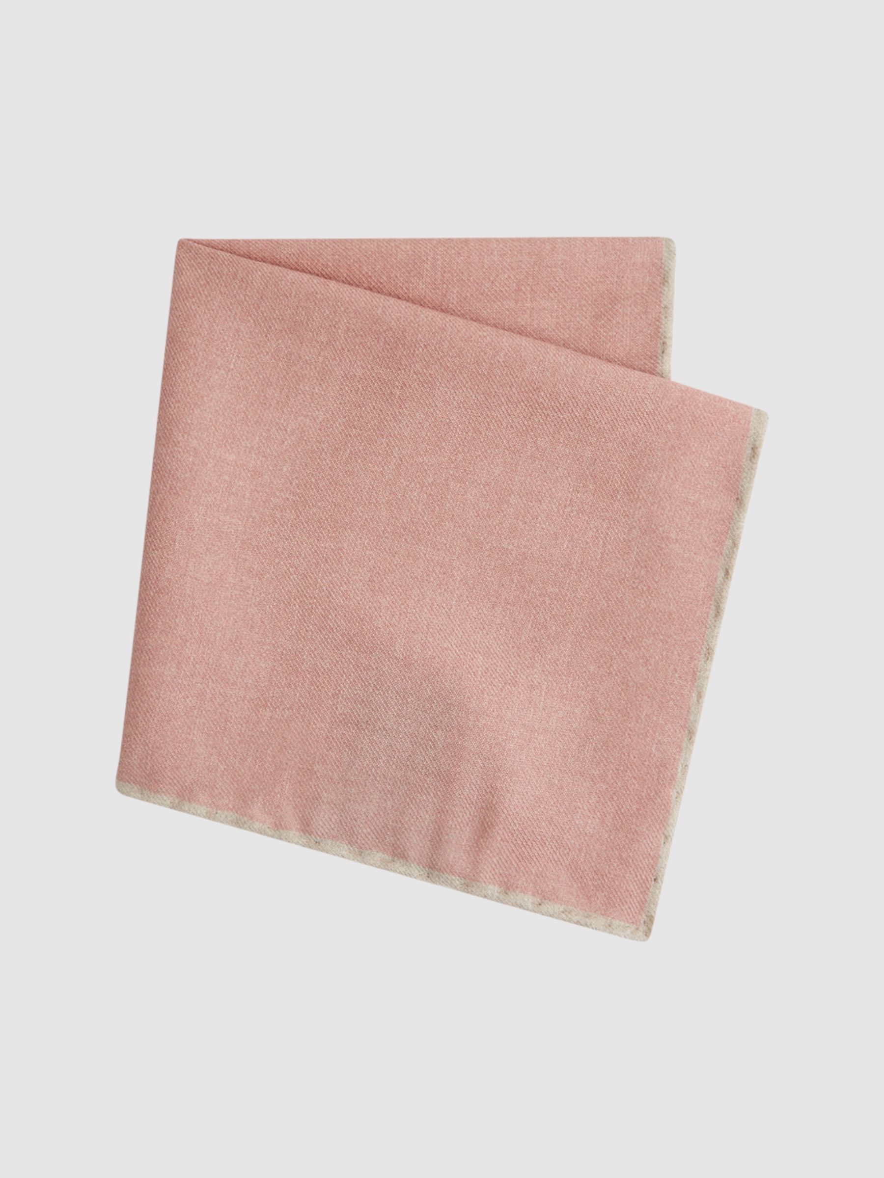 Wool-Silk Blend Pocket Square in Rose Melange - Image 3 of 5