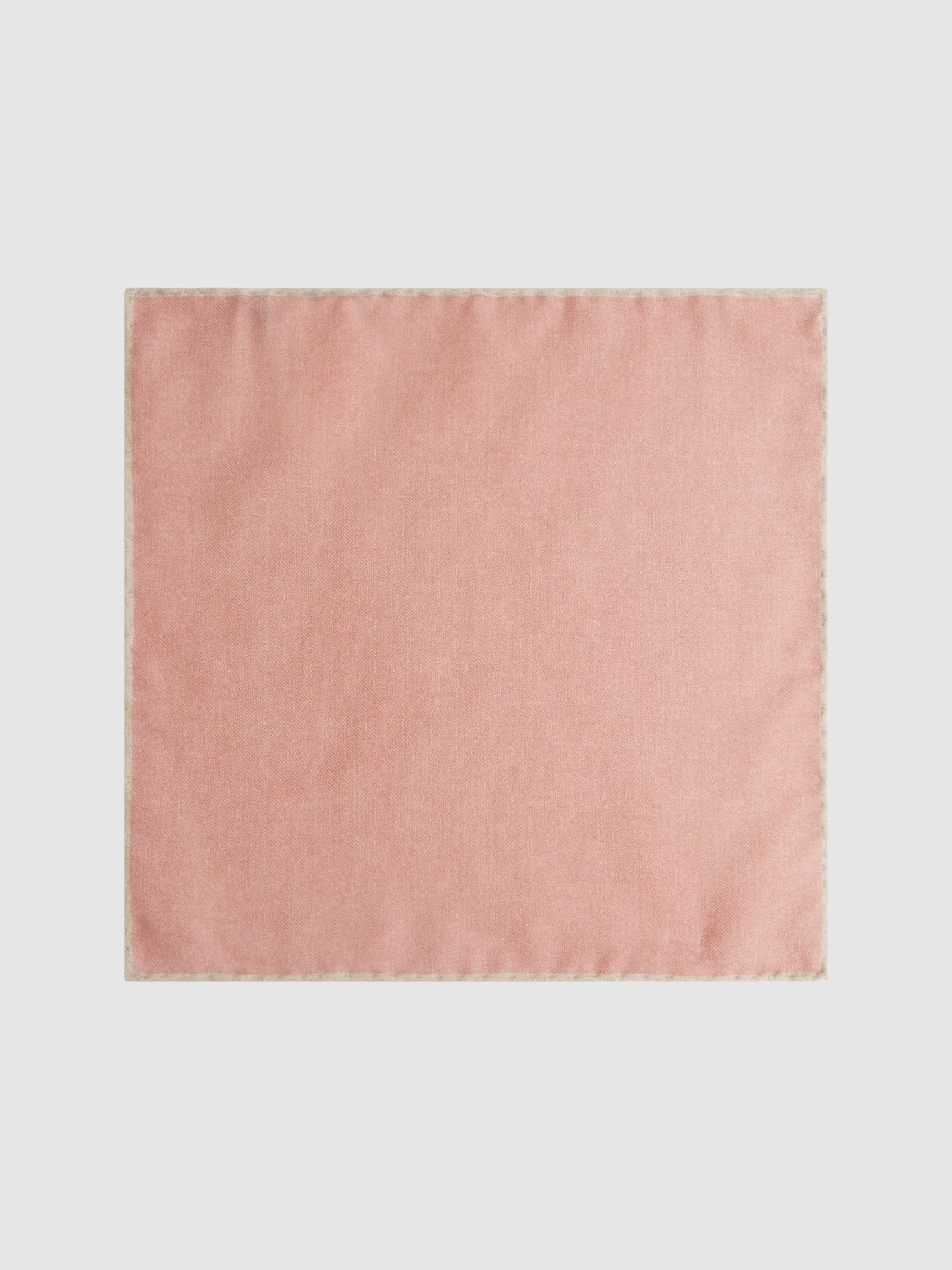 Wool-Silk Blend Pocket Square in Rose Melange - Image 4 of 5