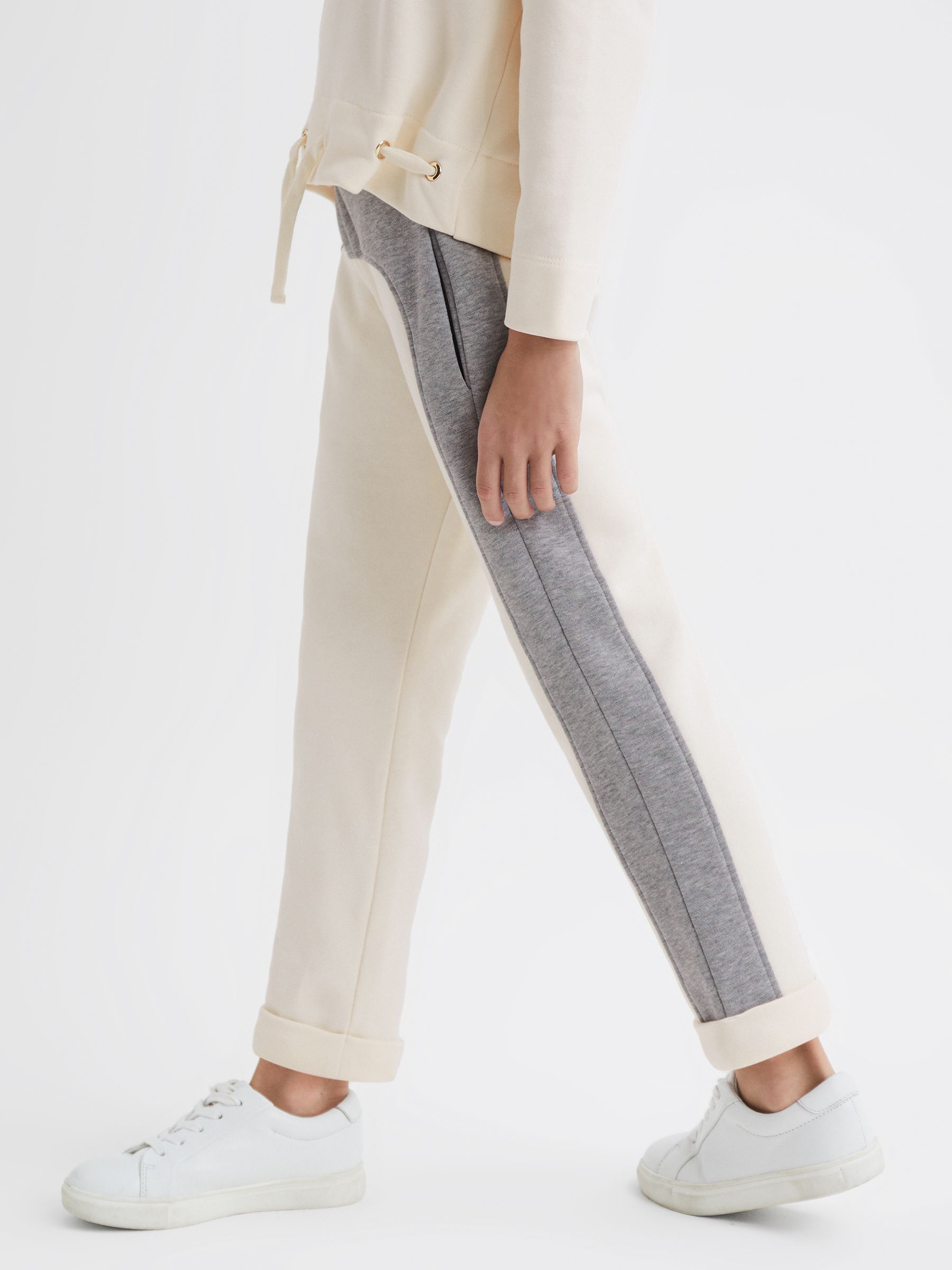 Senior Colourblock Joggers in Pale Pink/Grey Marl - Image 1 of 6 Senior Colourblock Joggers in Pale Pink/Grey Marl - Image 1 of 6