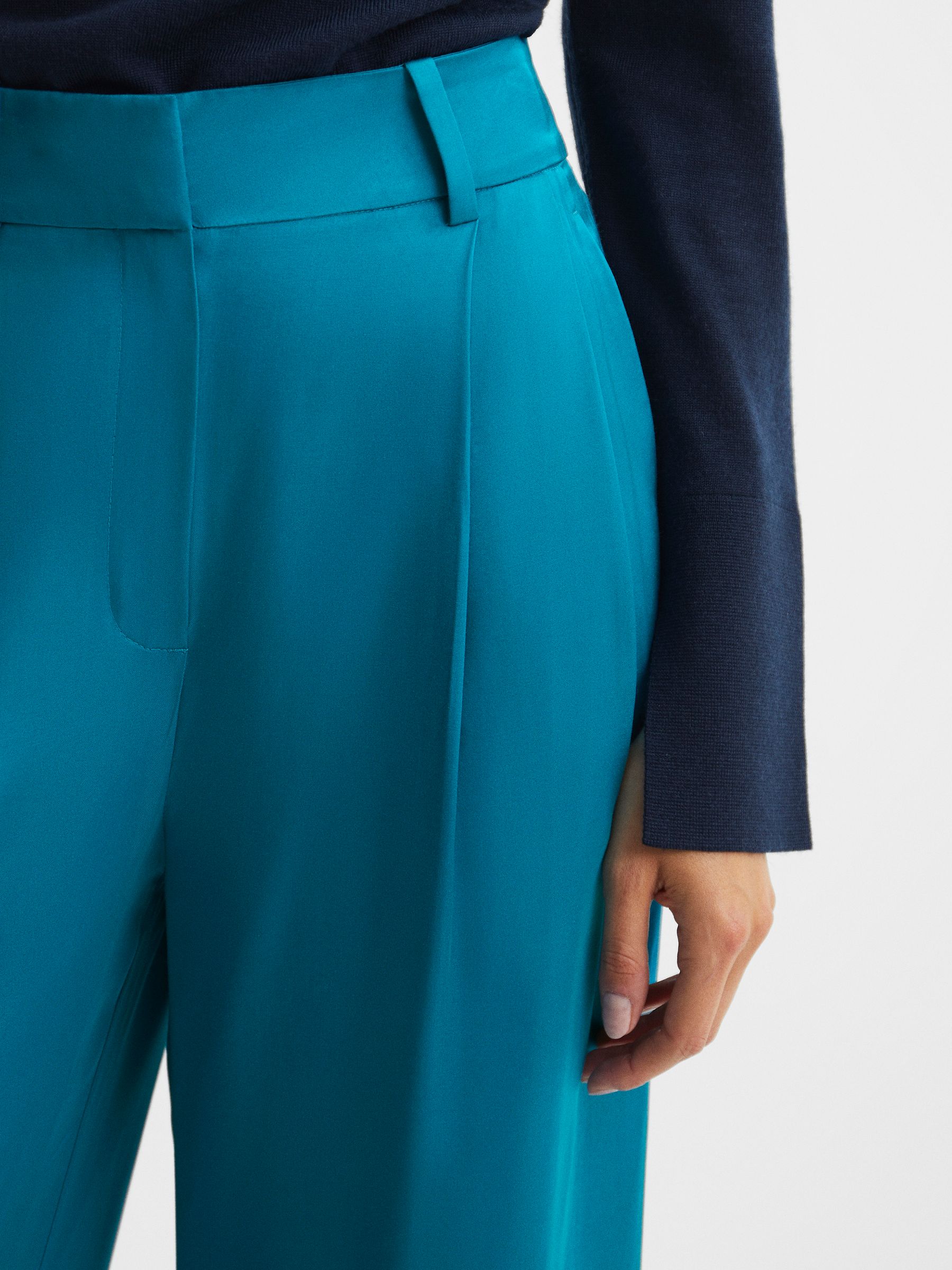 Wide Leg Trousers in Blue - Image 4 of 8