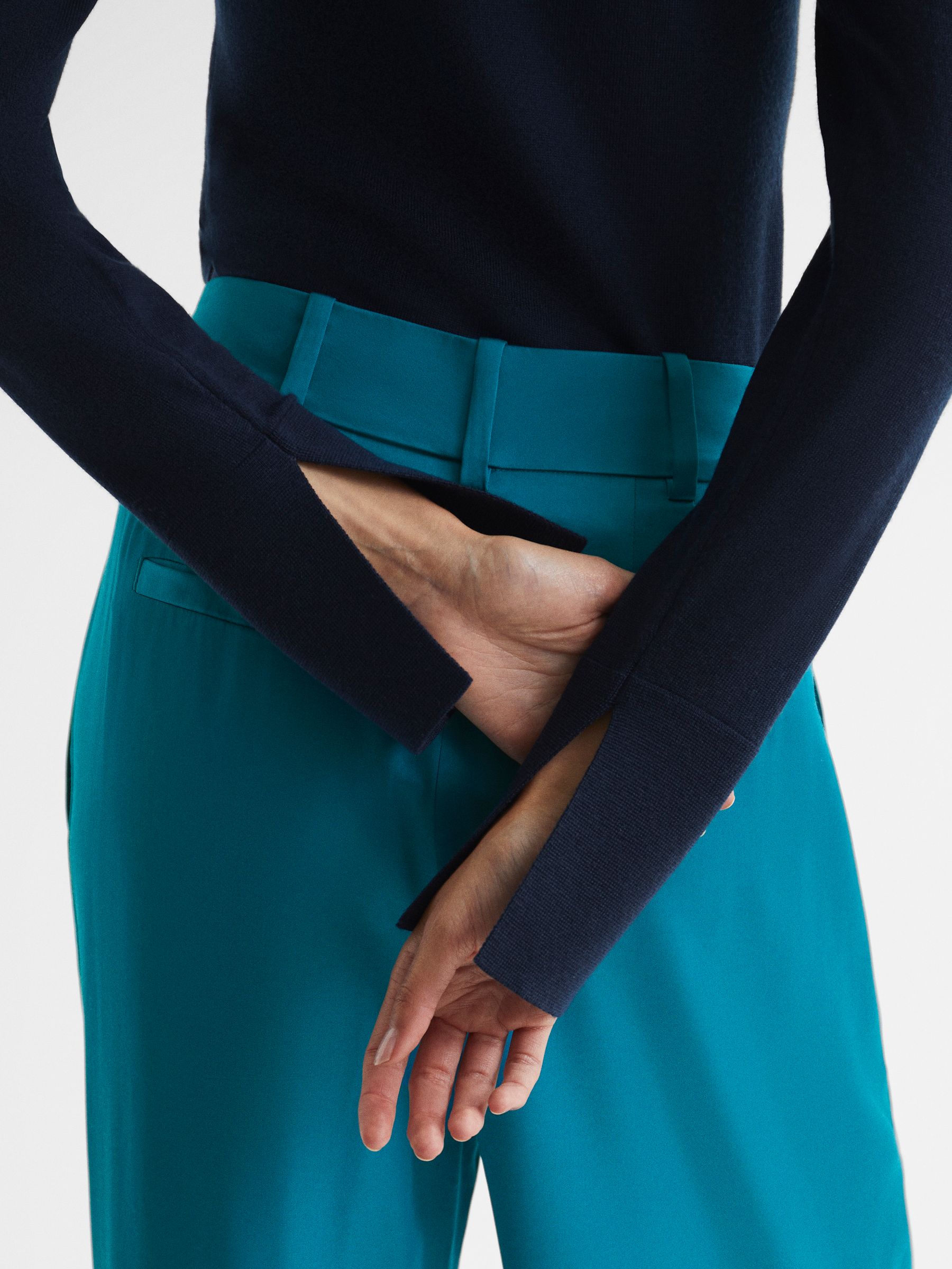 Wide Leg Trousers in Blue - Image 6 of 8