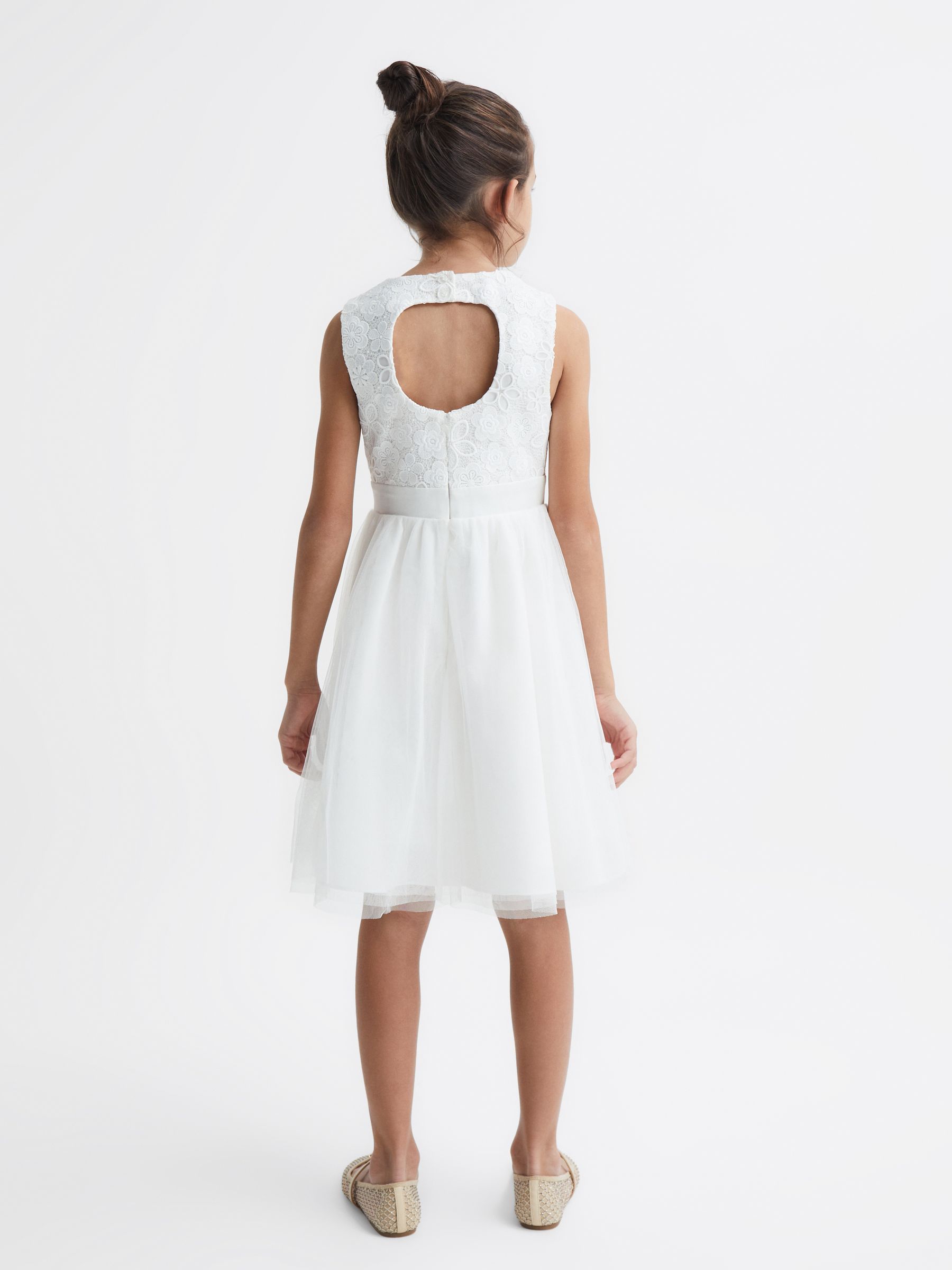 Senior Lace Tulle Occasion Dress in Ivory - Image 5 of 6