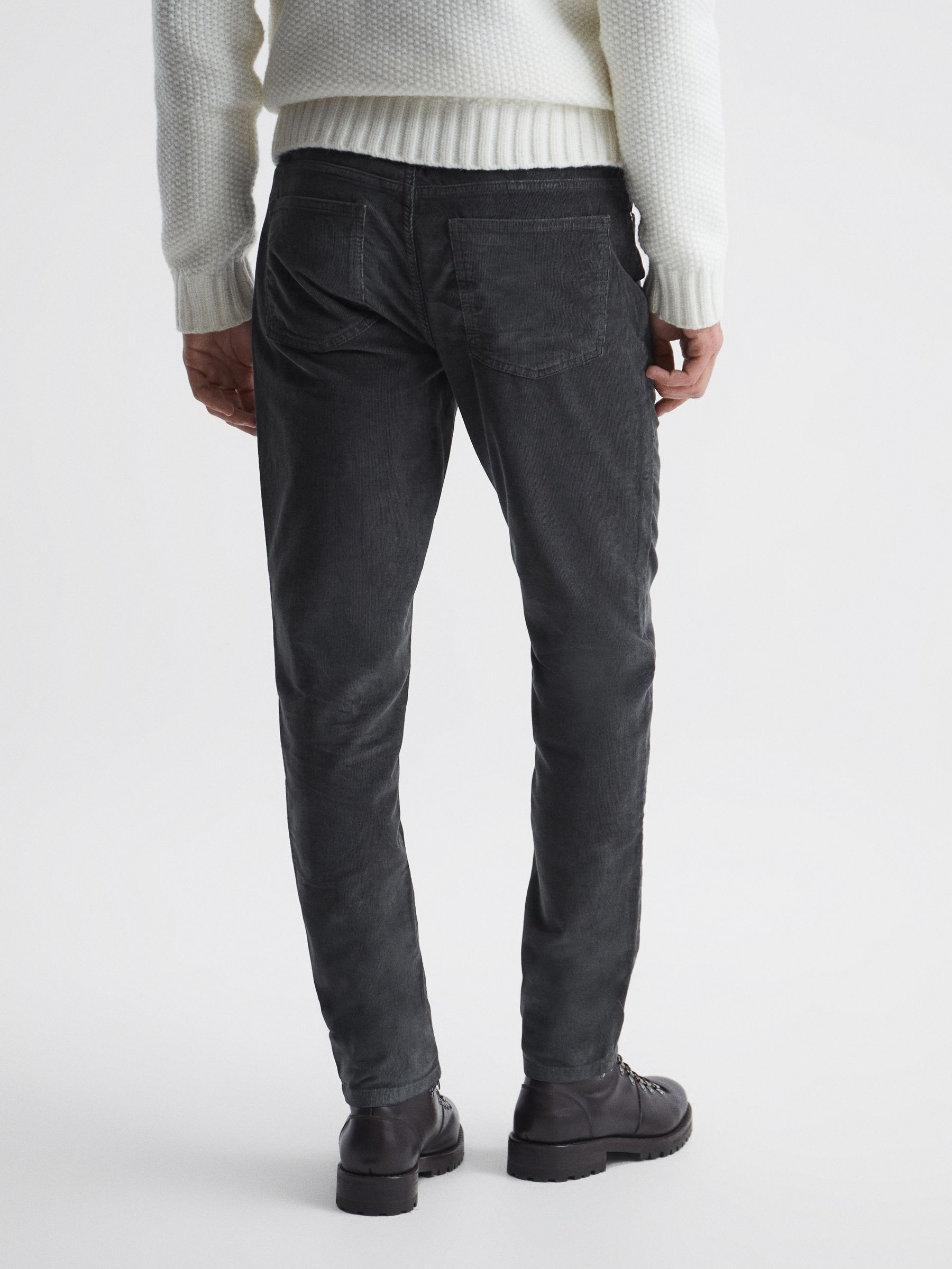 Slim Fit Fine Cord Jeans in Steel Grey - Image 5 of 6