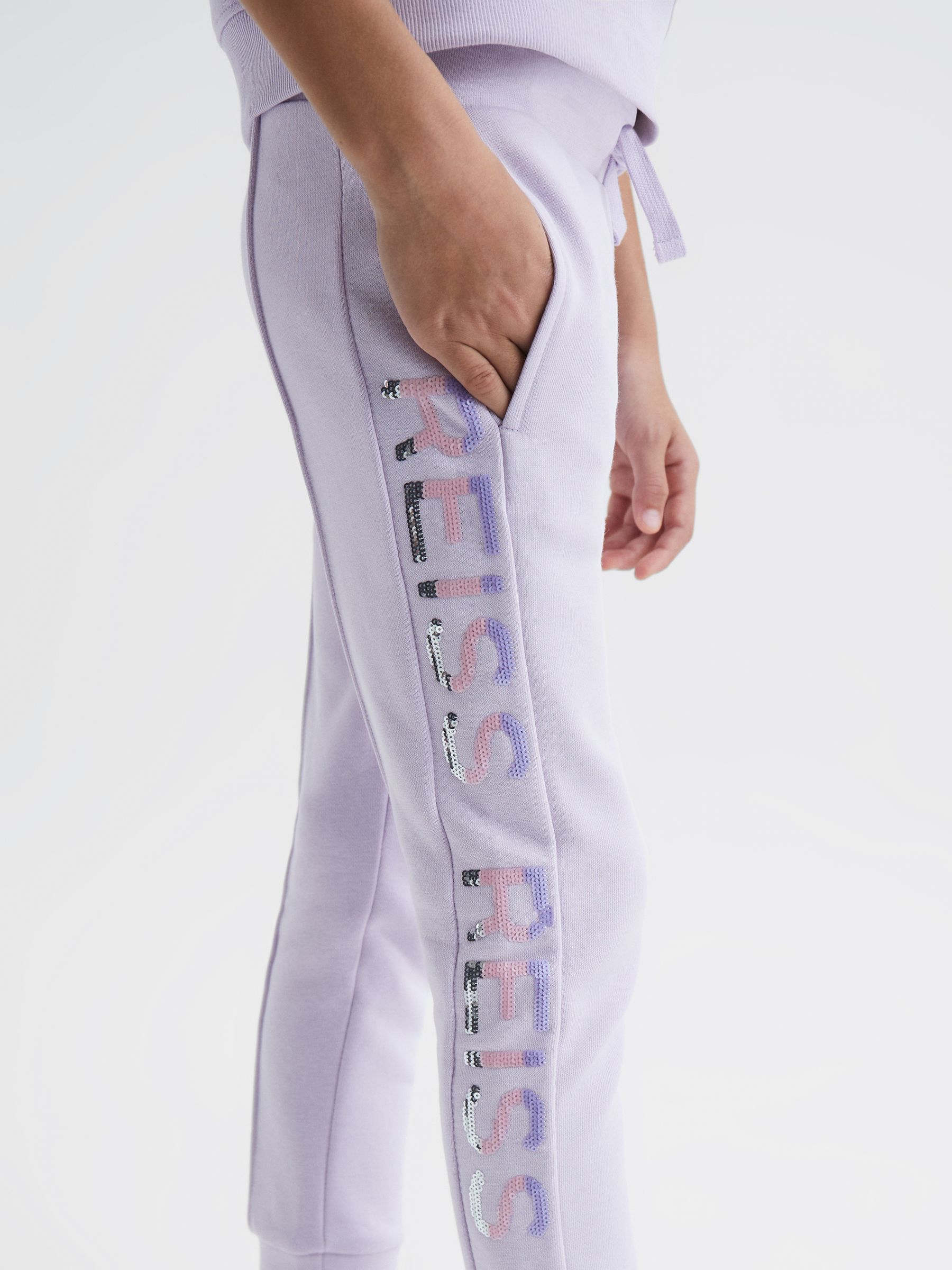 Senior Sequin Joggers in Lilac - Image 4 of 7