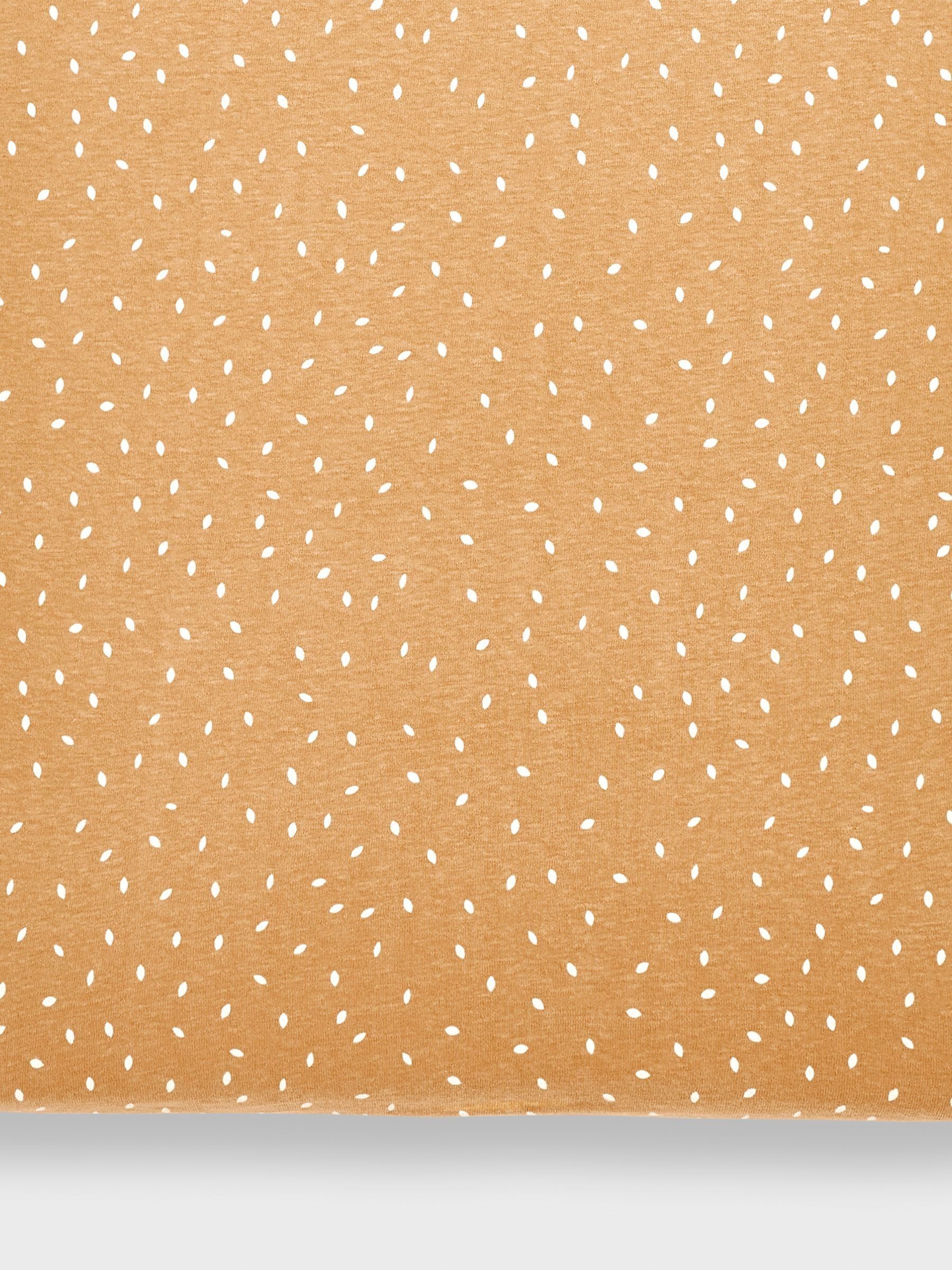 The Little Green Sheep Orange Organic Rice Print Crib Fitted Sheet - Image 1 of 3