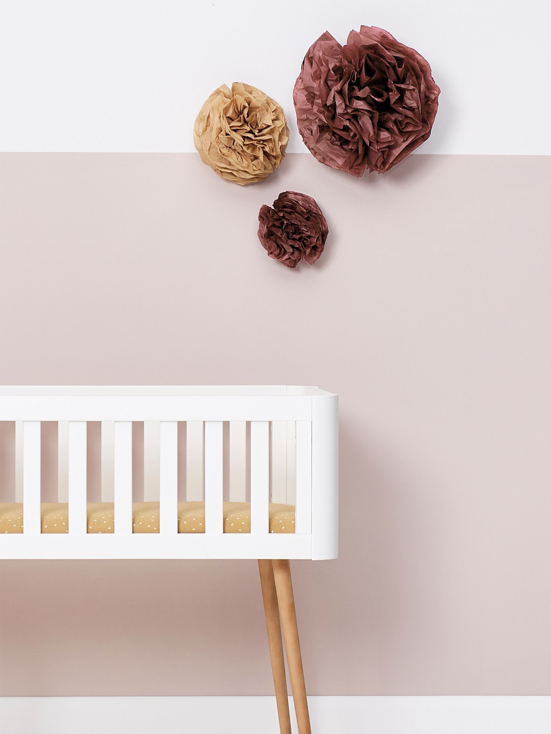 The Little Green Sheep Orange Organic Rice Print Crib Fitted Sheet - Image 2 of 3