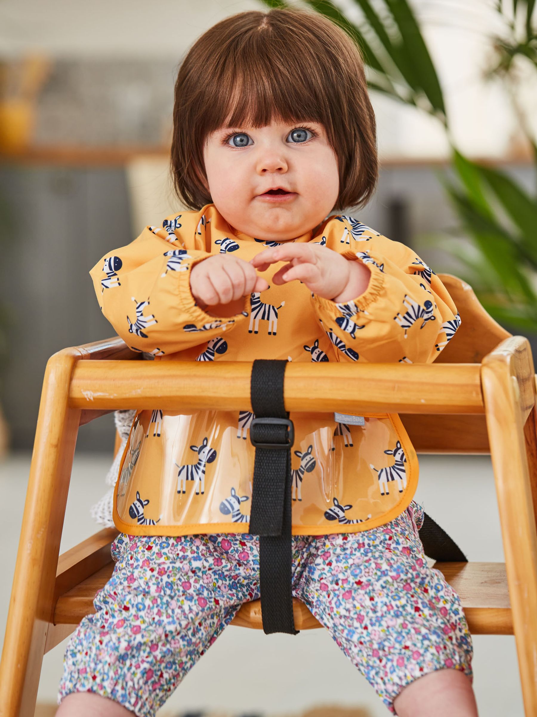Mustard Yellow Zebra Deluxe Sleeved Bib - Image 1 of 3