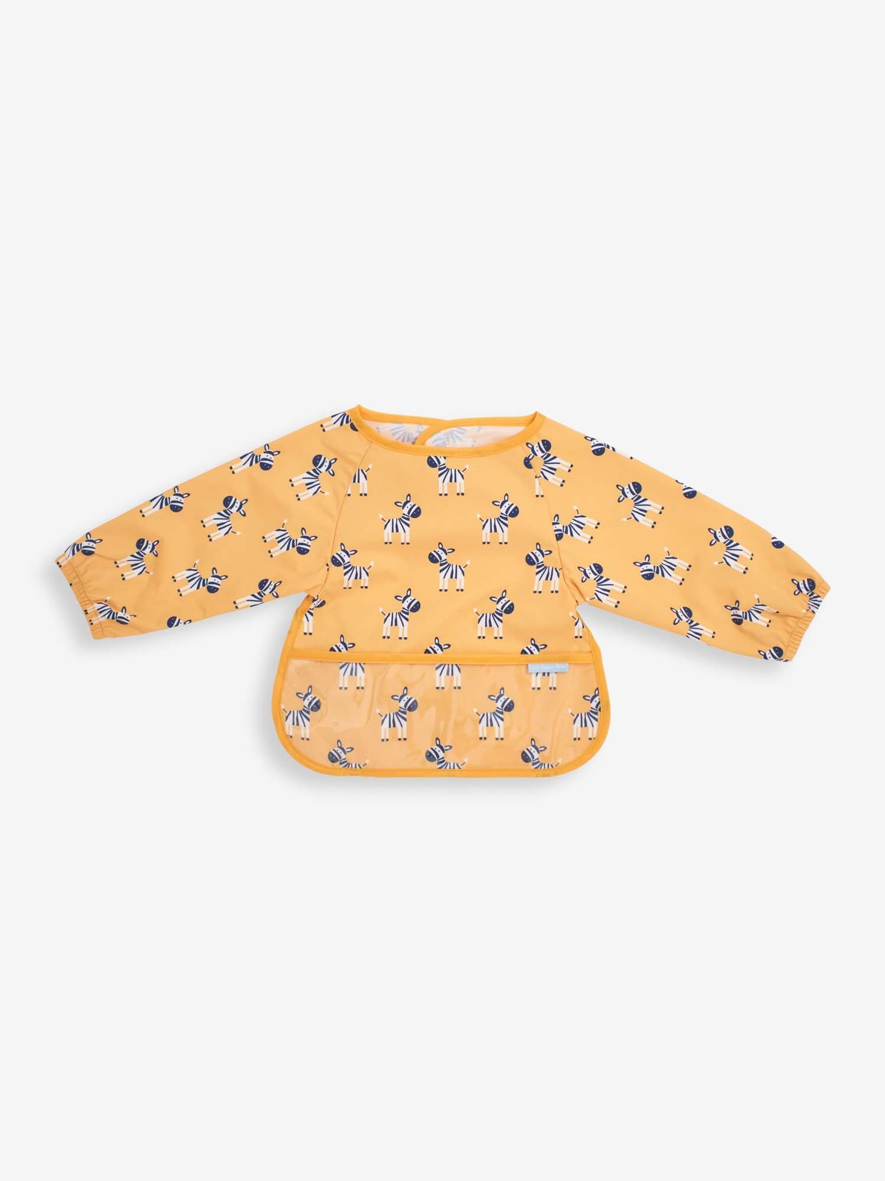 Mustard Yellow Zebra Deluxe Sleeved Bib - Image 3 of 3