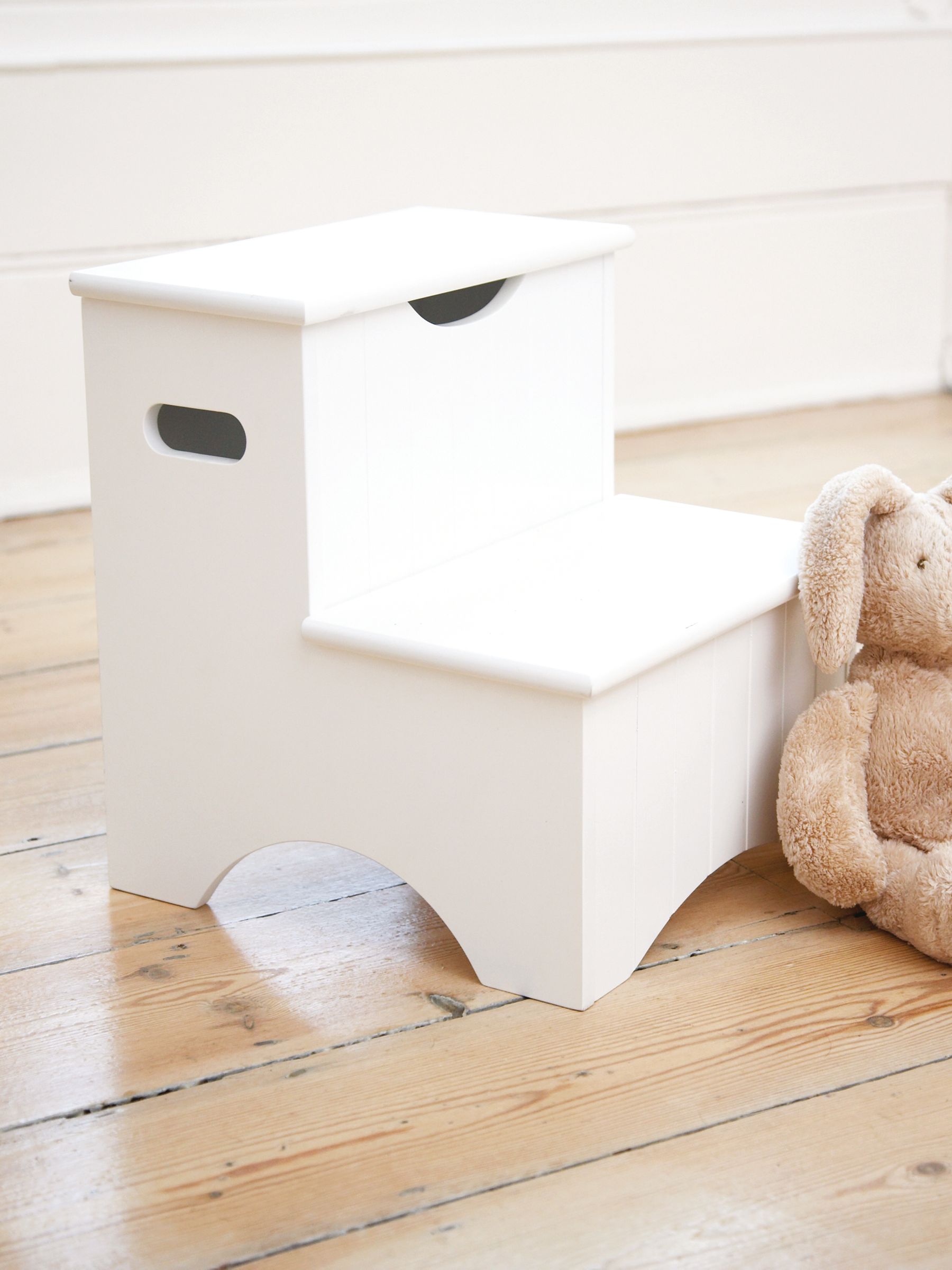 Step Stool with Storage in White - Image 1 of 2