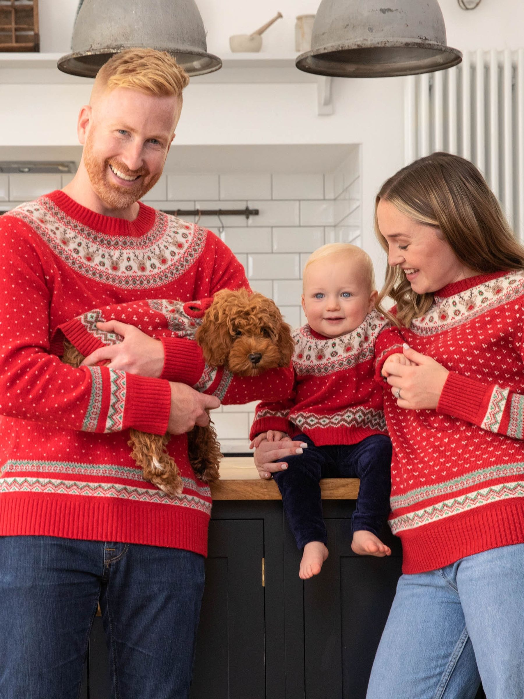 Red Knitted Christmas Reindeer Fairisle Pattern Jumper - Image 4 of 4