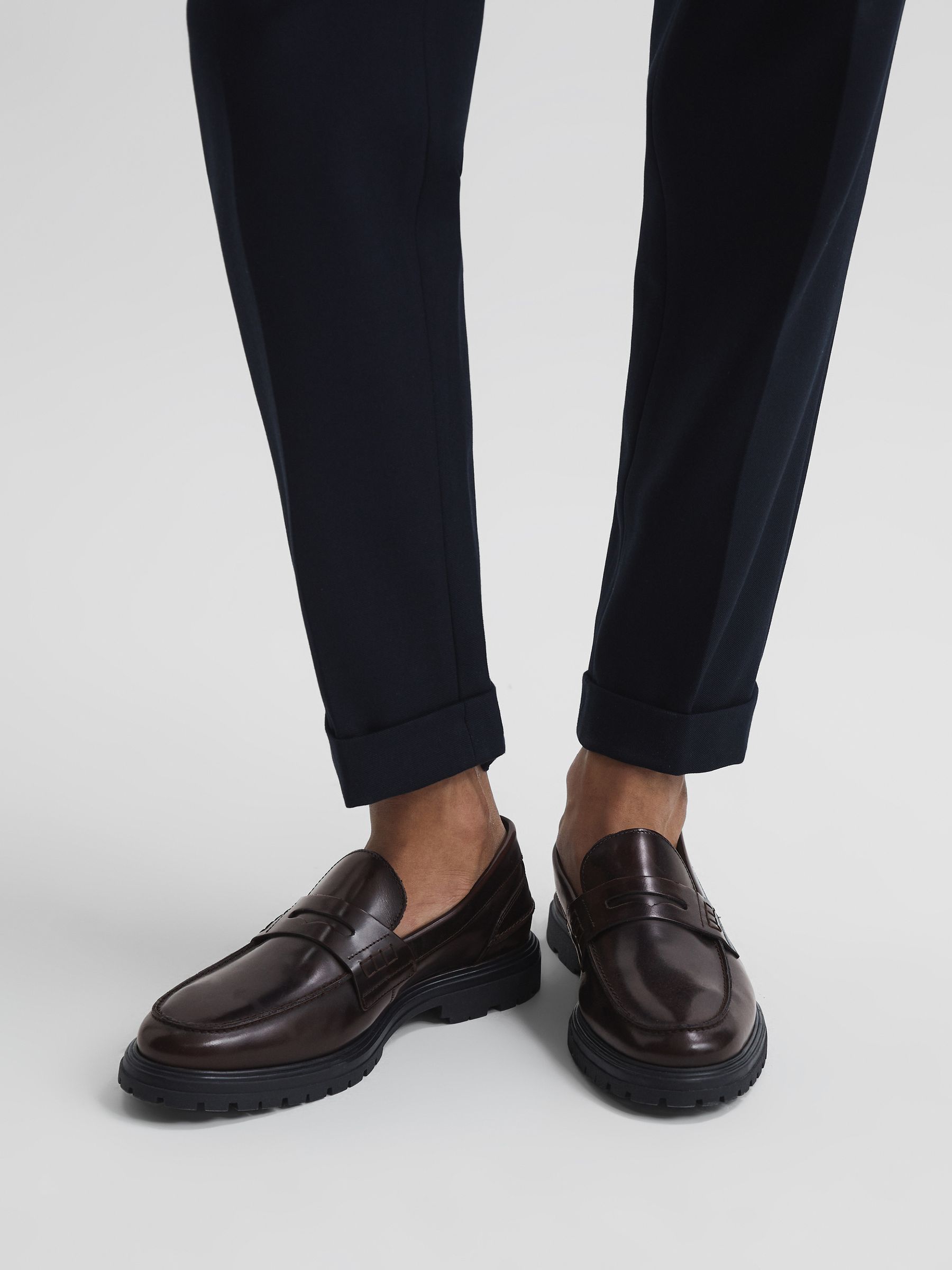 Casual Leather Loafers in Bordeaux - Image 2 of 6 Casual Leather Loafers in Bordeaux - Image 2 of 6