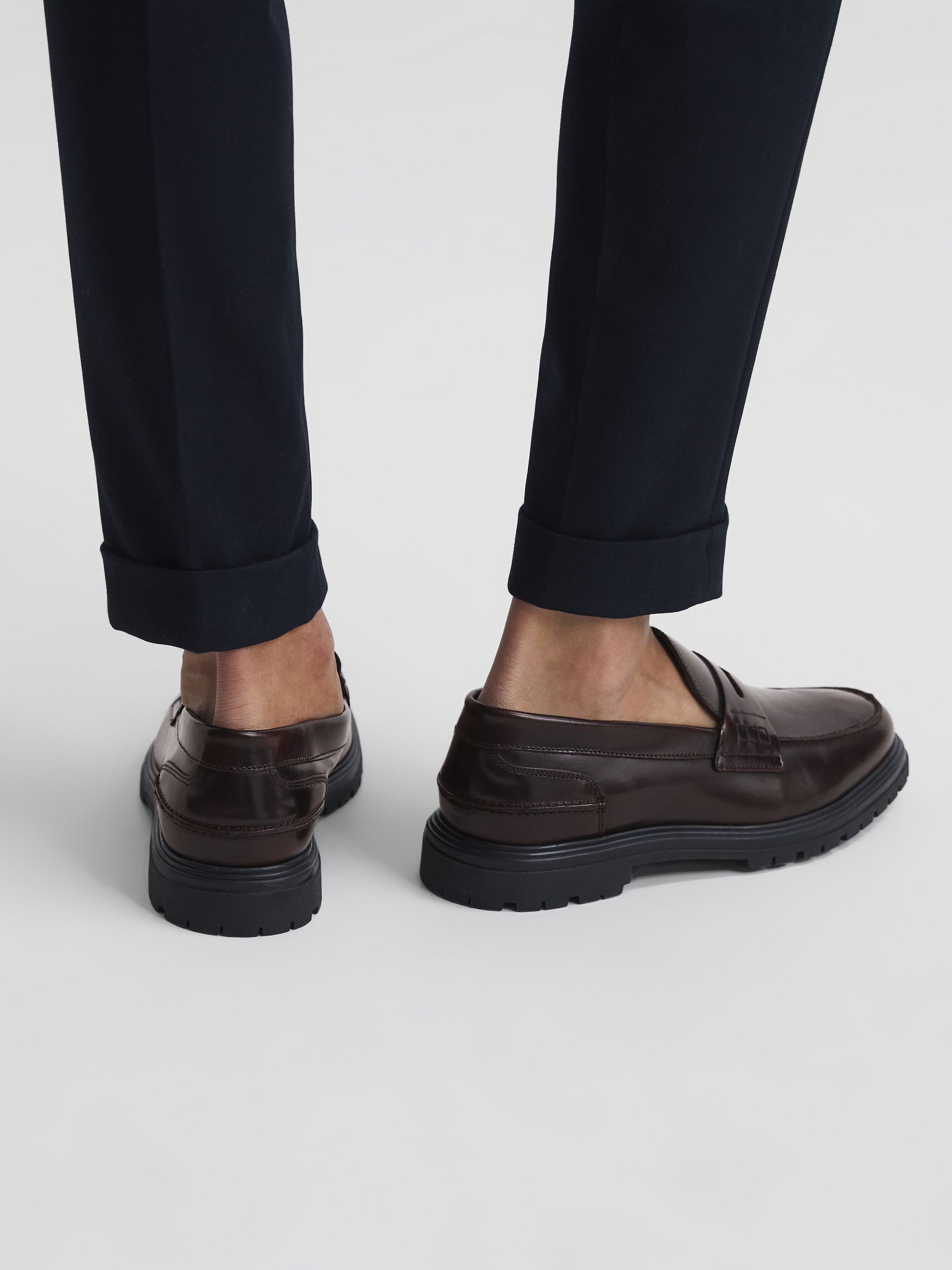 Casual Leather Loafers in Bordeaux - Image 3 of 6