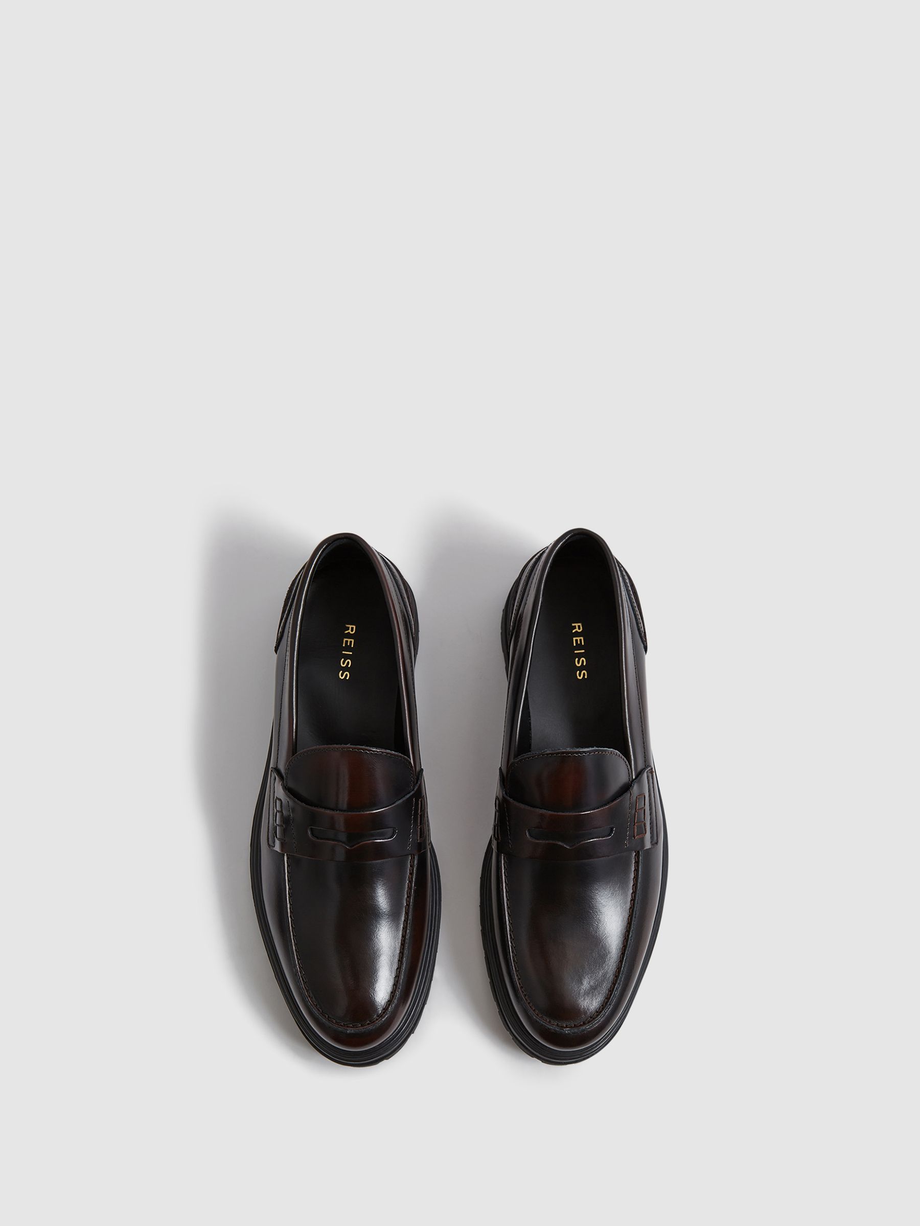 Casual Leather Loafers in Bordeaux - Image 4 of 6