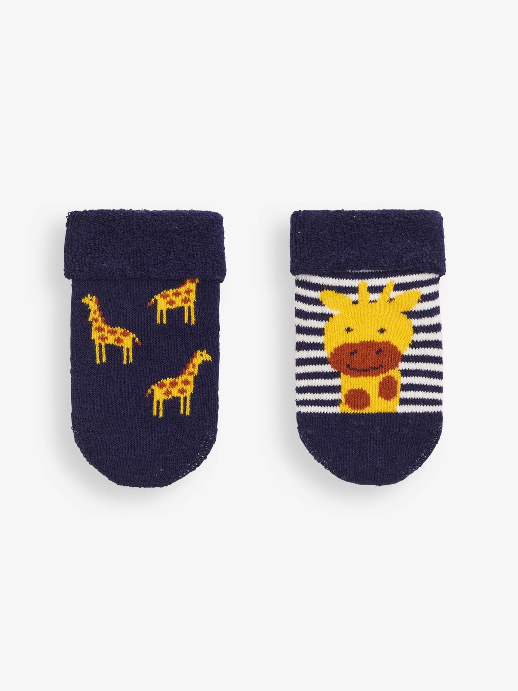 Navy 2-Pack Giraffe Baby Socks - Image 1 of 1