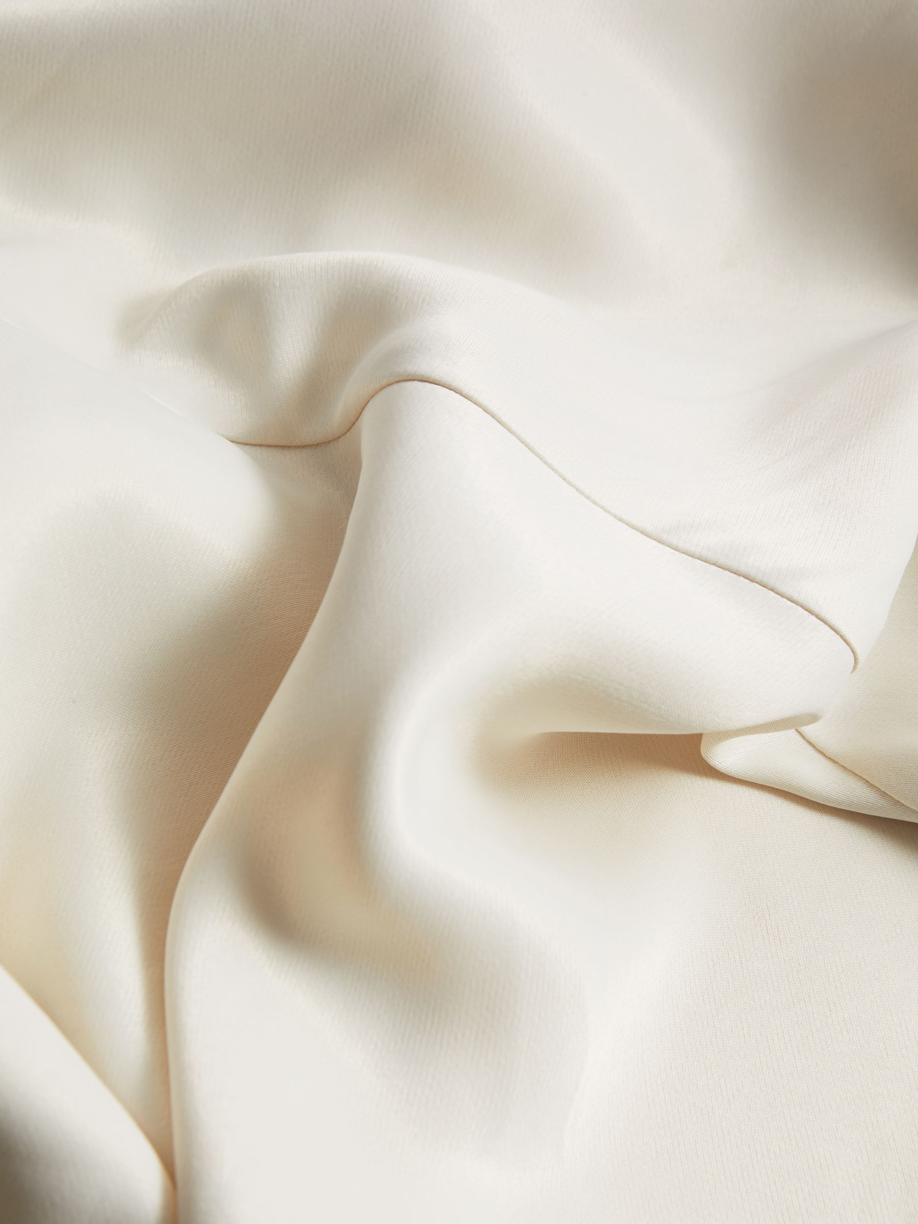 Satin High Rise Midi Skirt in Ivory - Image 7 of 7