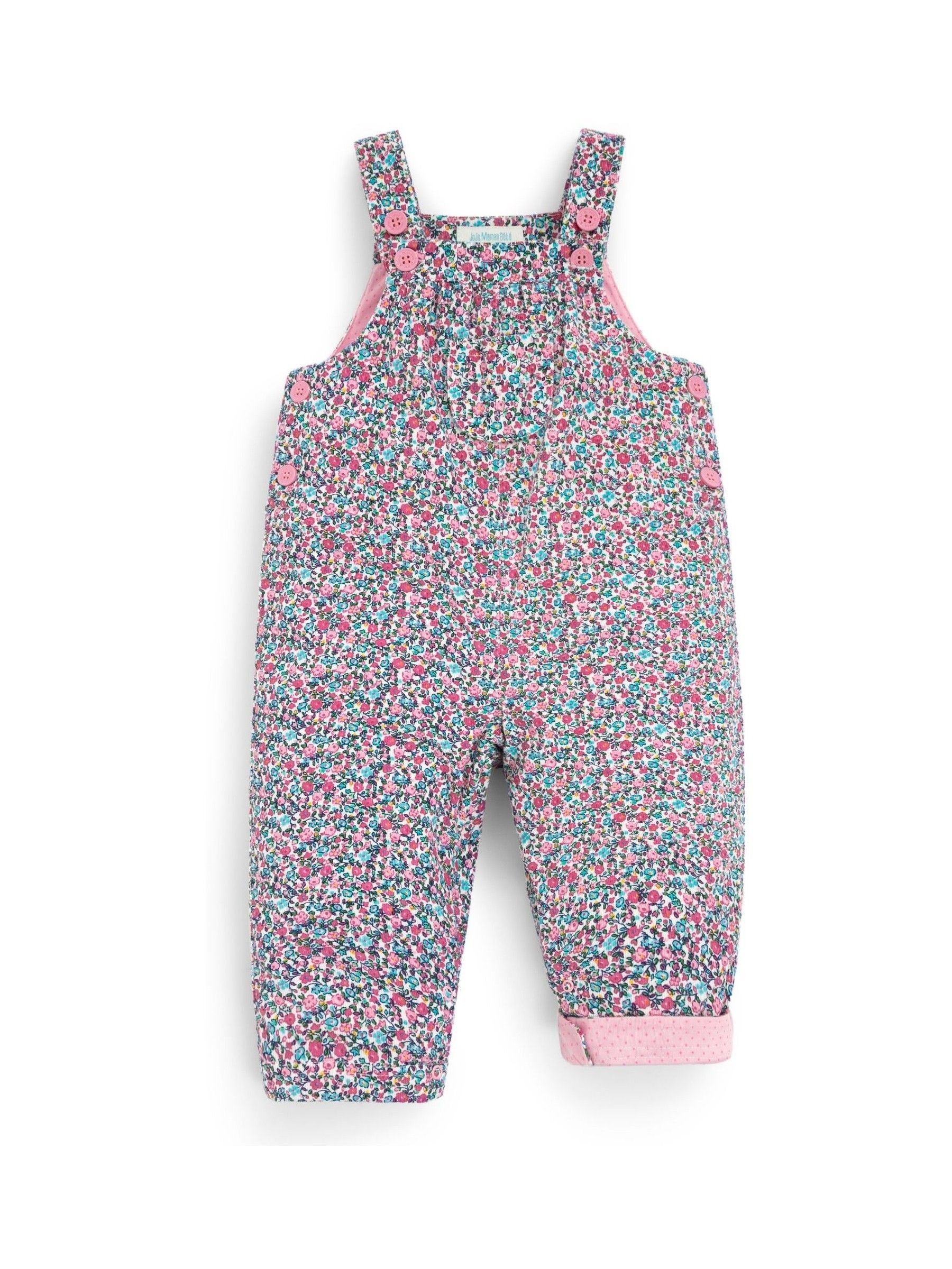 Floral Pretty Cord Dungarees in Ditsy - Image 1 of 2
