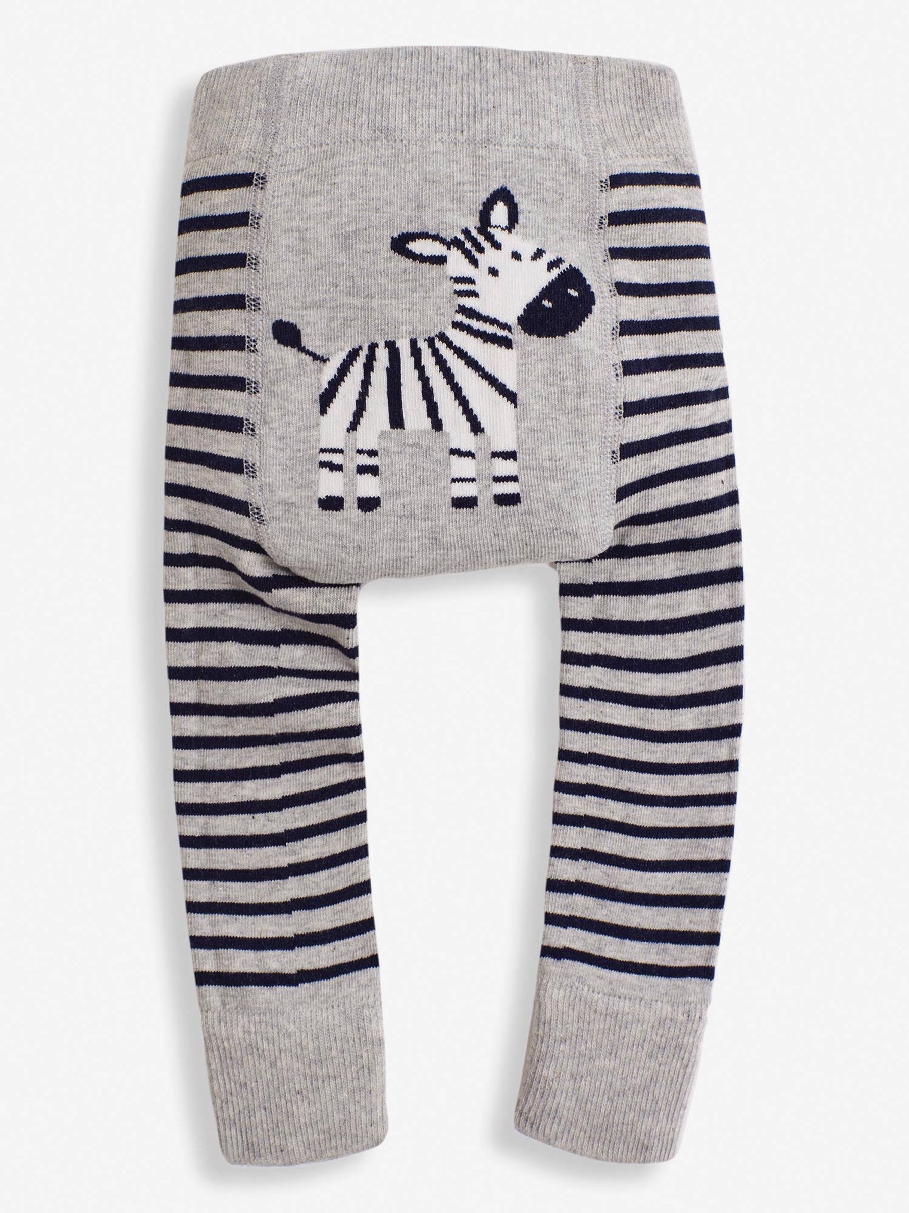 Grey Stripe Zebra Baby Leggings - Image 1 of 2