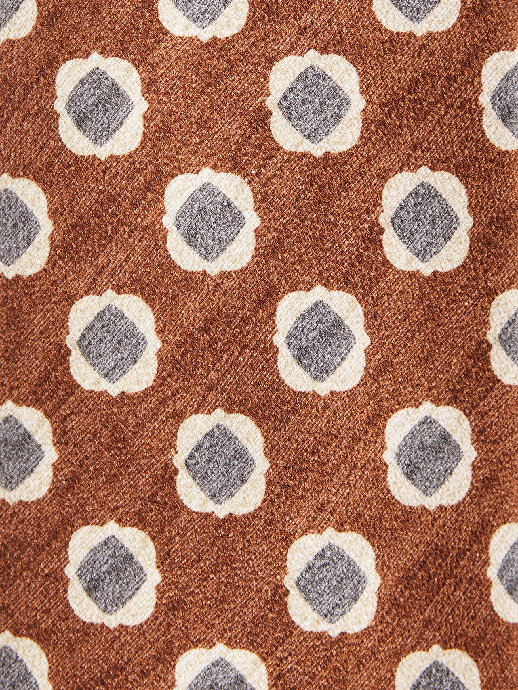 Silk Diamond Print Tie in Tobacco - Image 5 of 5