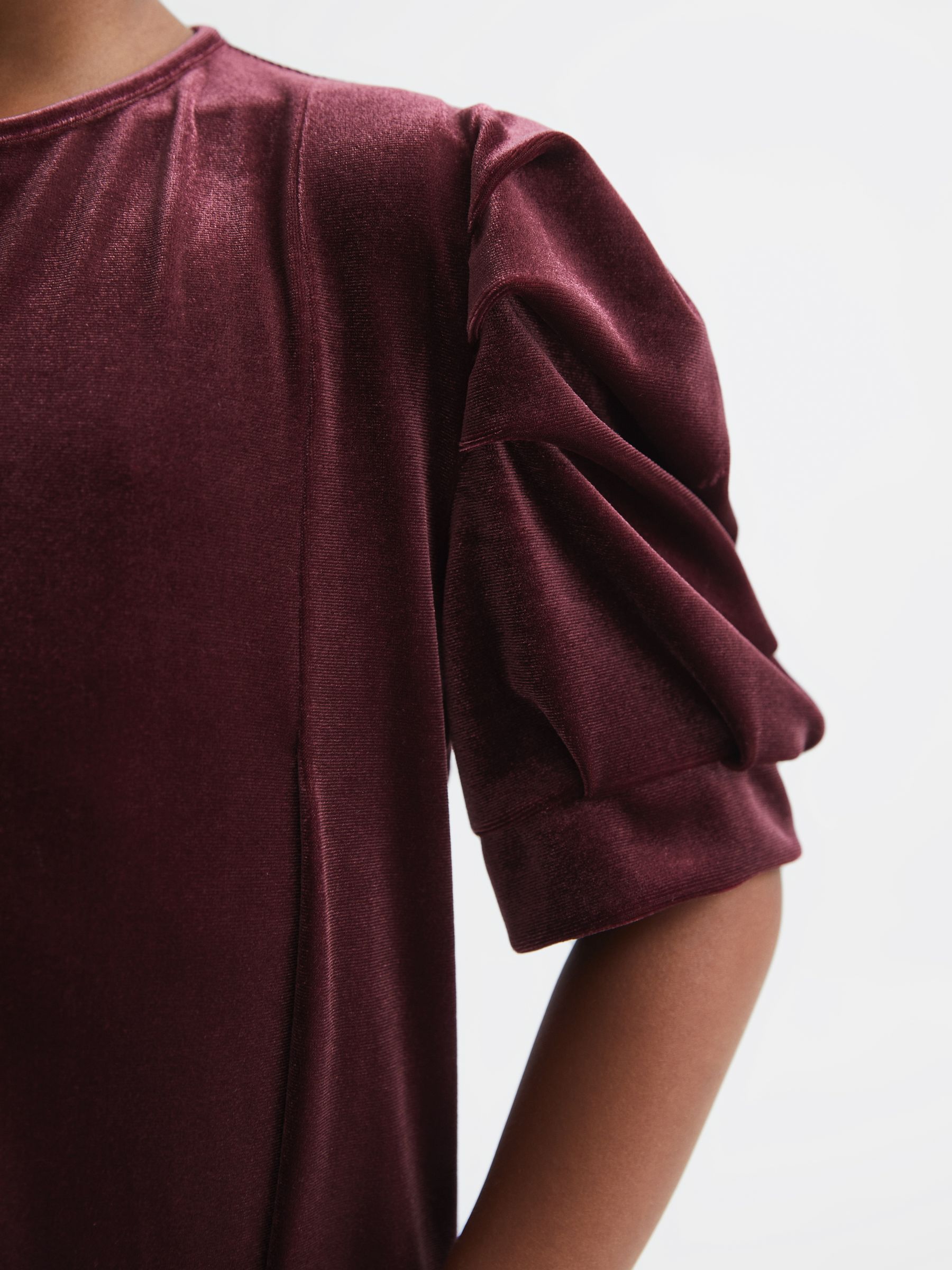 9-12 yrs Velvet Dress in Berry - Image 4 of 6