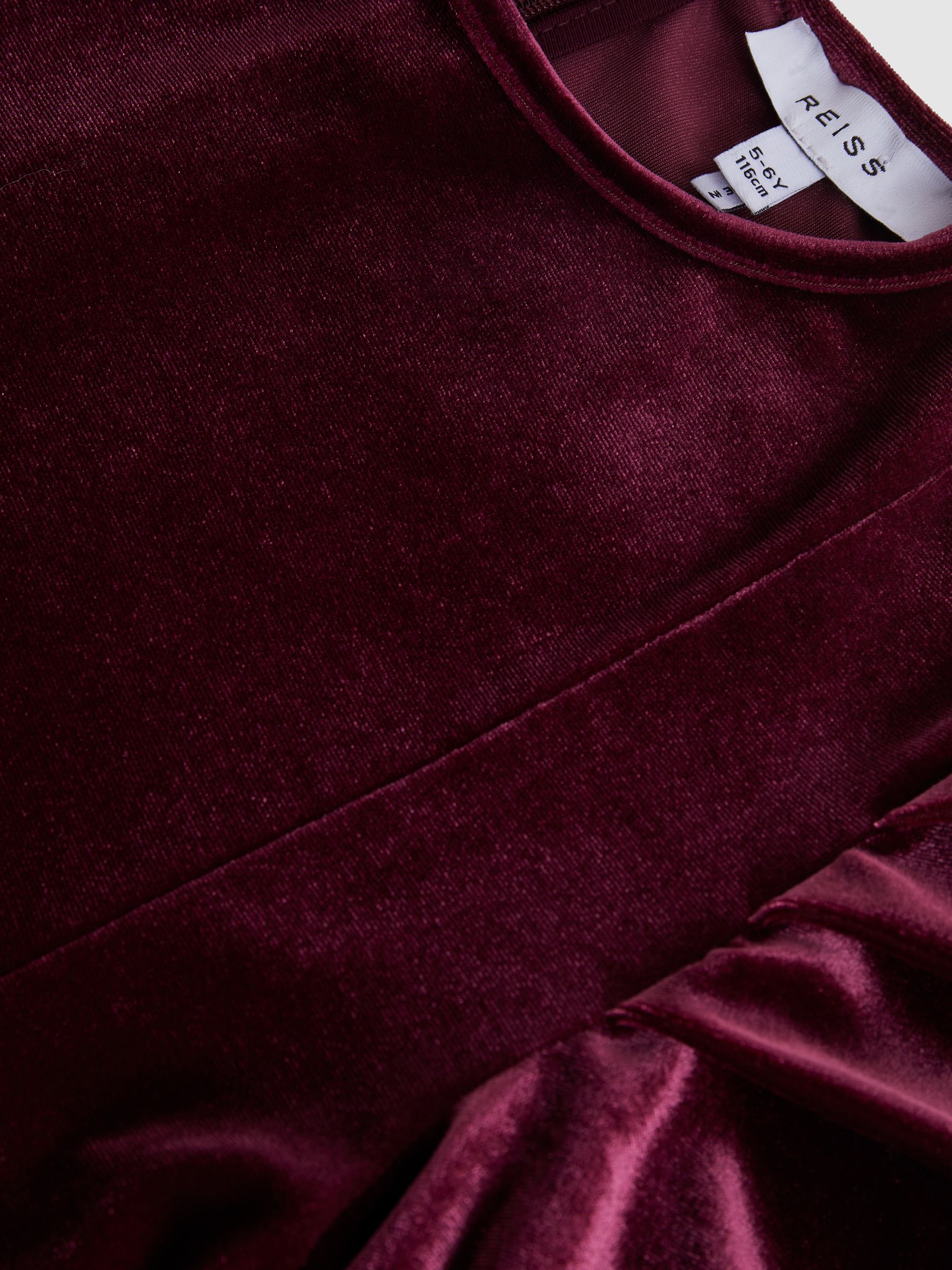 9-12 yrs Velvet Dress in Berry - Image 6 of 6