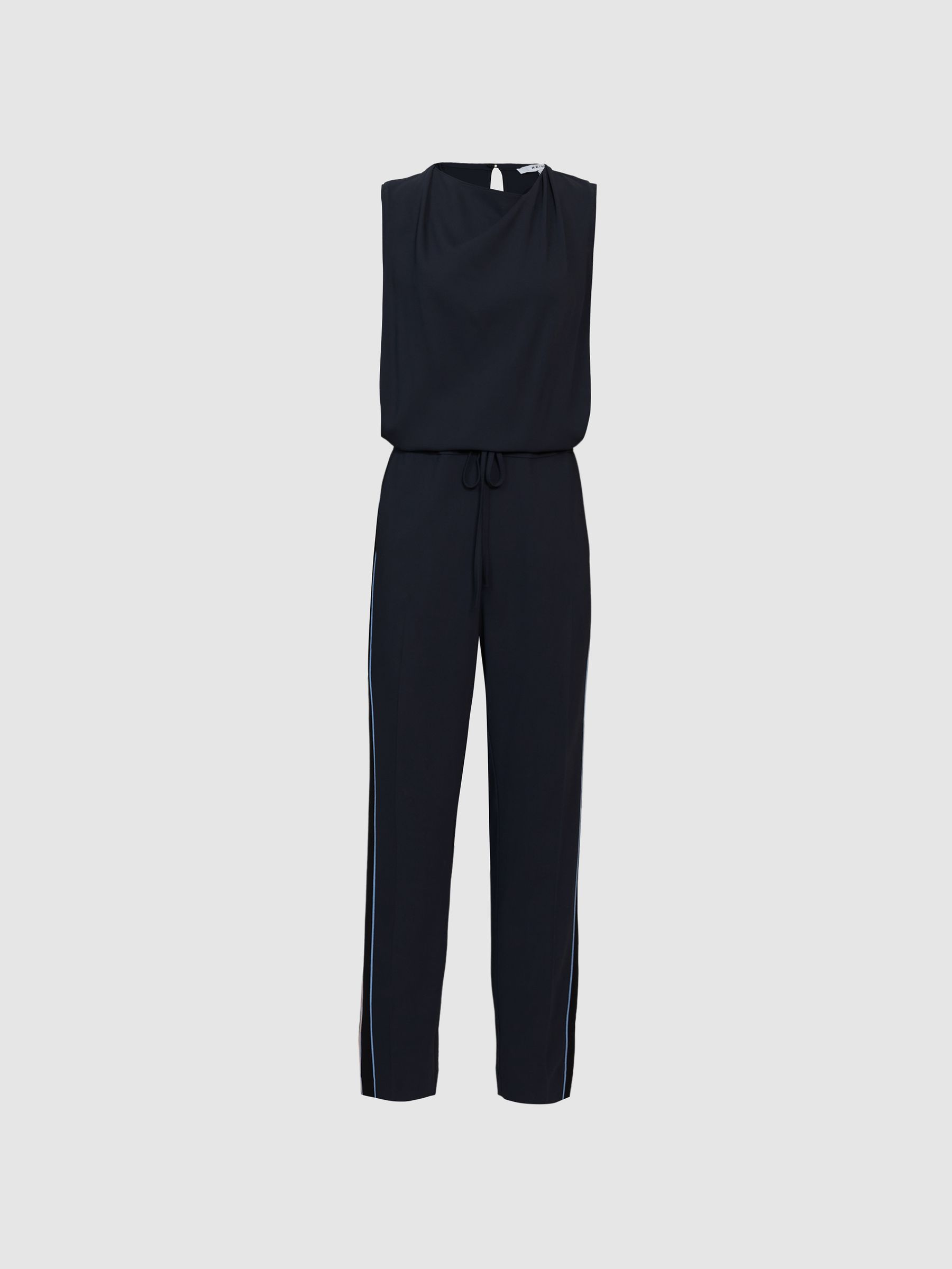 Side Stripe Jumpsuit in Navy - Image 2 of 6