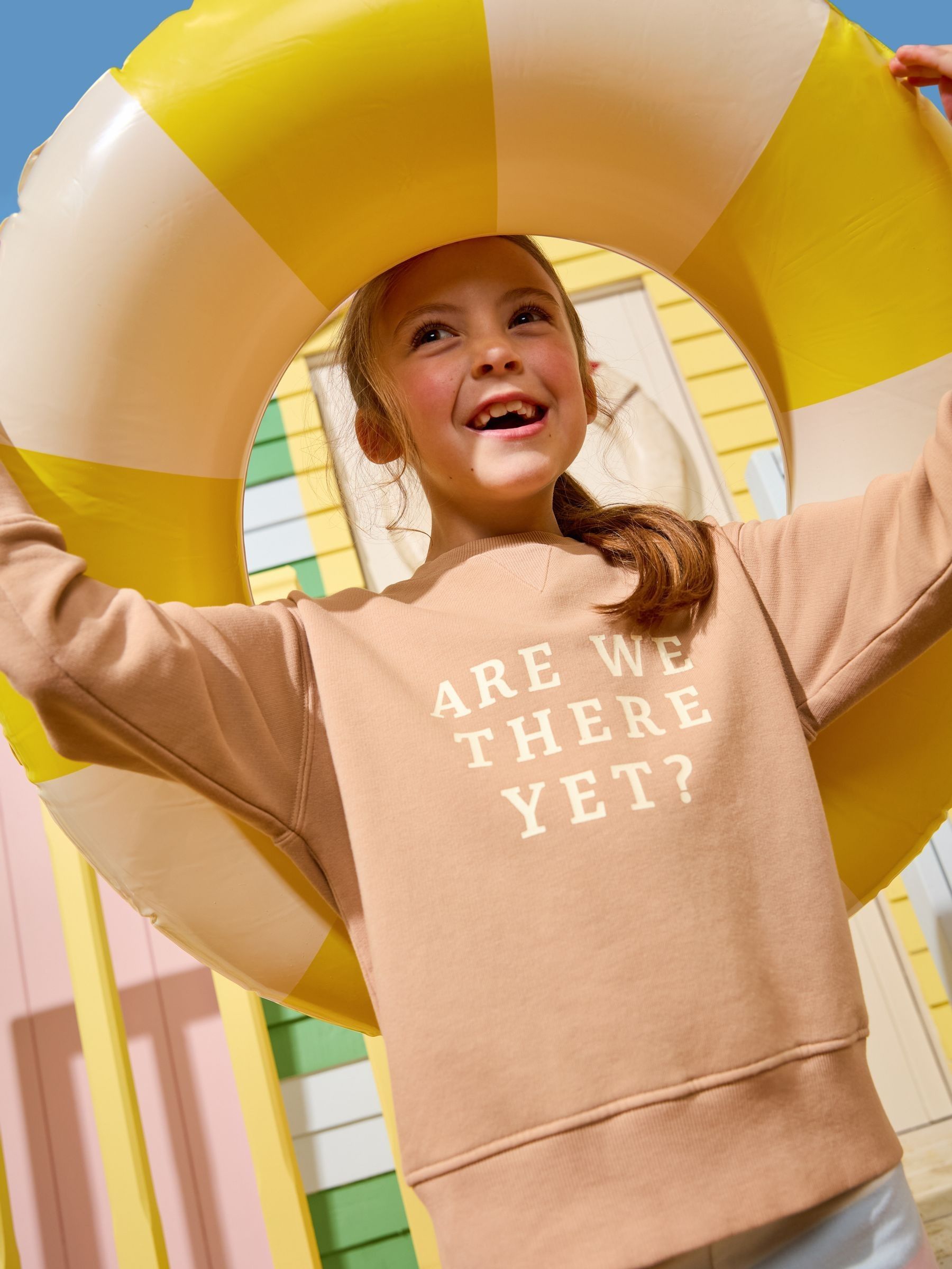 Kids' Sundaze Brown Crew Neck Slogan Sweatshirt - Image 7 of 7